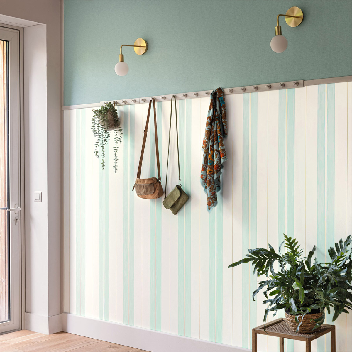 Papier peint Effet Toile de Jute sauge - Green Life 2 de Casélio | Réf. GNL2104017569