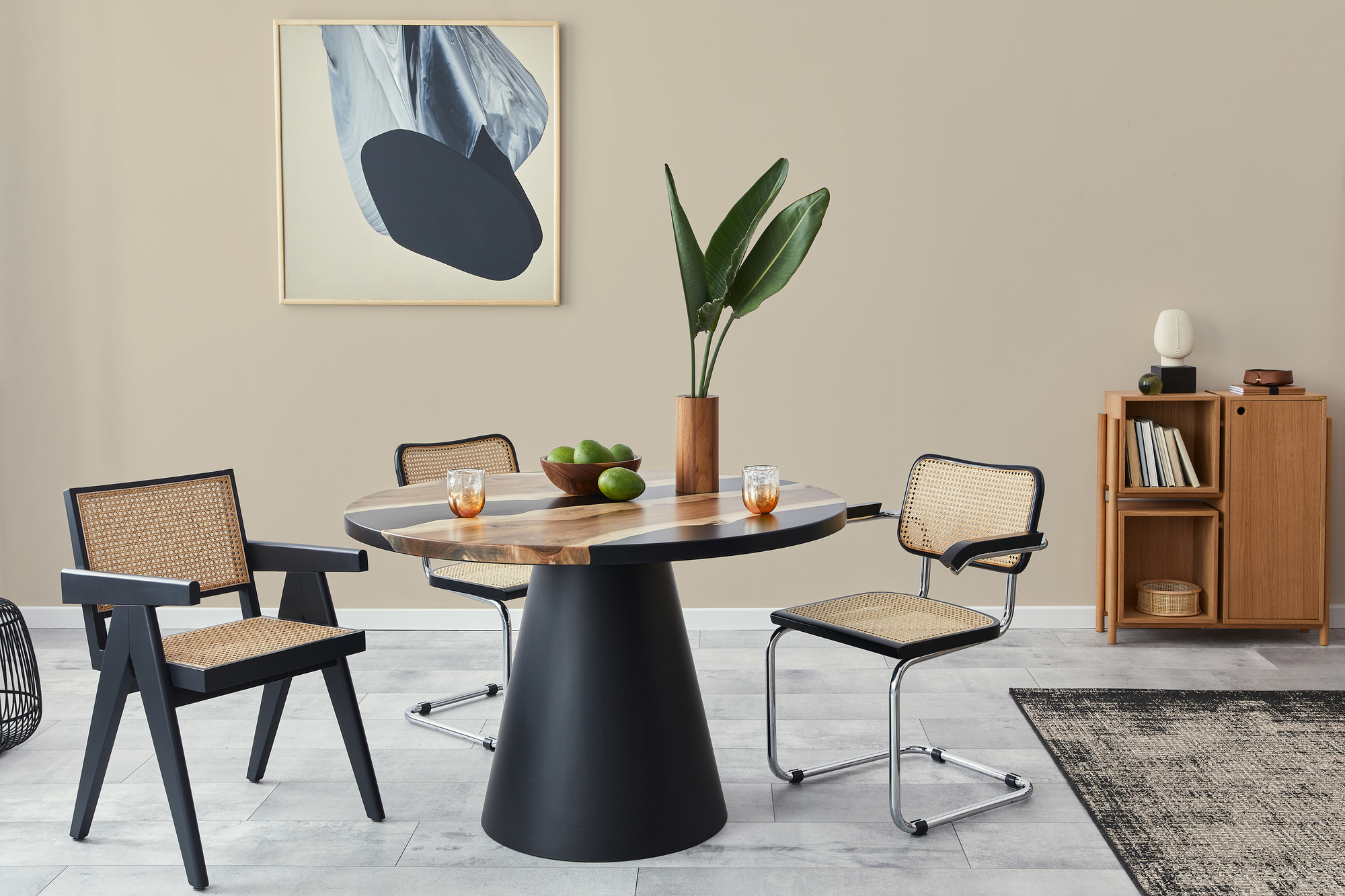 Photo numéro 2 d'une pièce avec un mur peint avec la peinture  Puro beige mellow brown - c7008