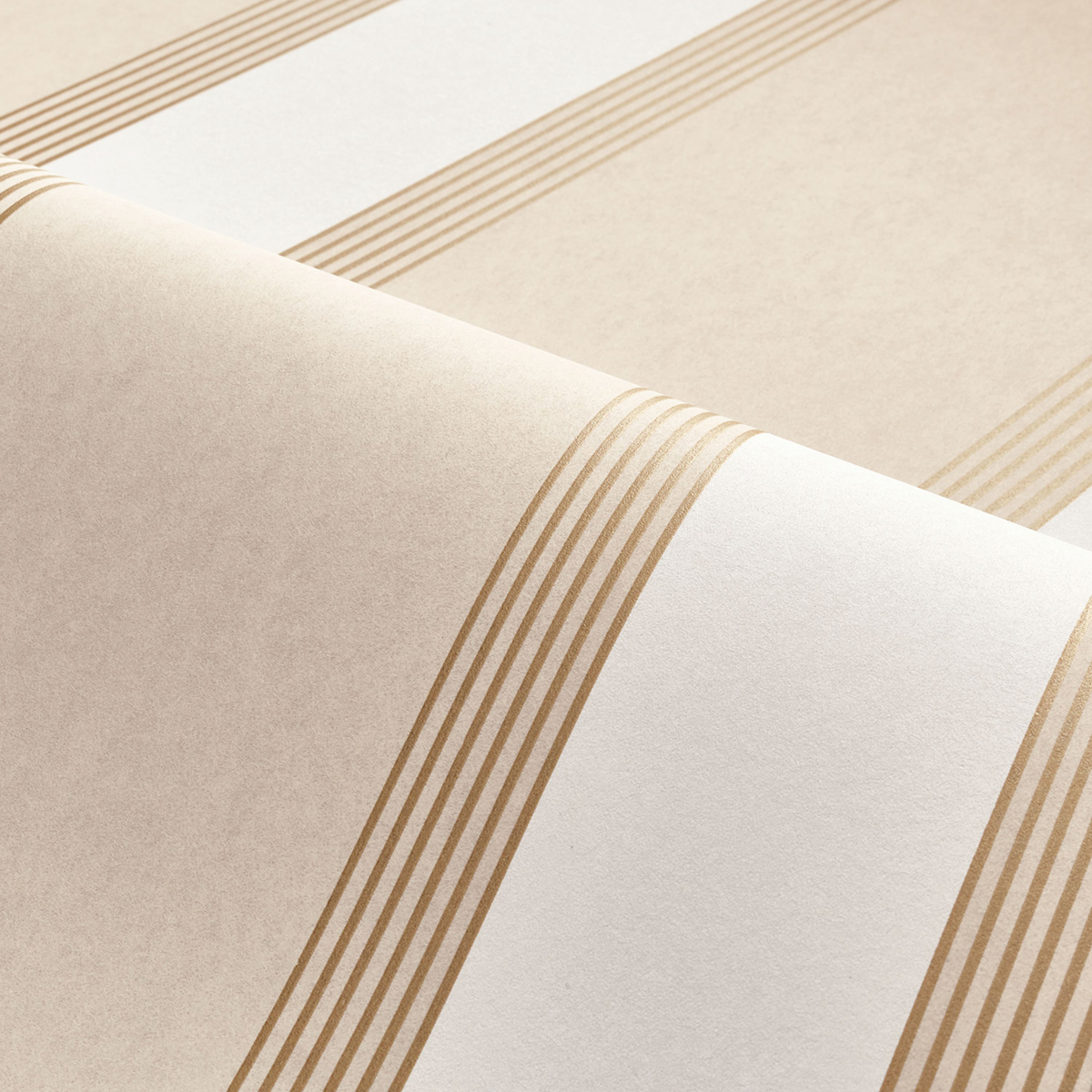 Papier peint Rayure Auteuil blanc doré - Square Jasmin de Casamance | Réf. CAS-75712038
