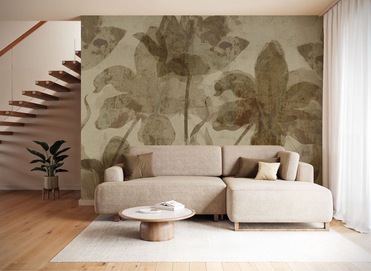 Papier peint panoramique Fleurs Vintage marron - Seasons de Komar