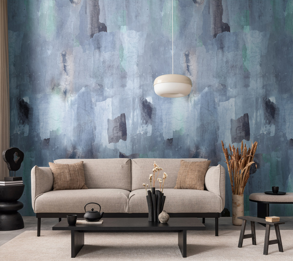 Papier peint panoramique Mur Aquarelle bleu - Anna D'Andrea d'A.S. Création | Réf. 782072