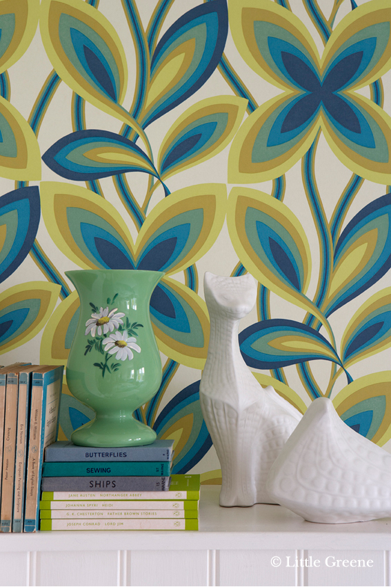 Starflower Peacock - Papier peint Retrospective Papers de Little Greene