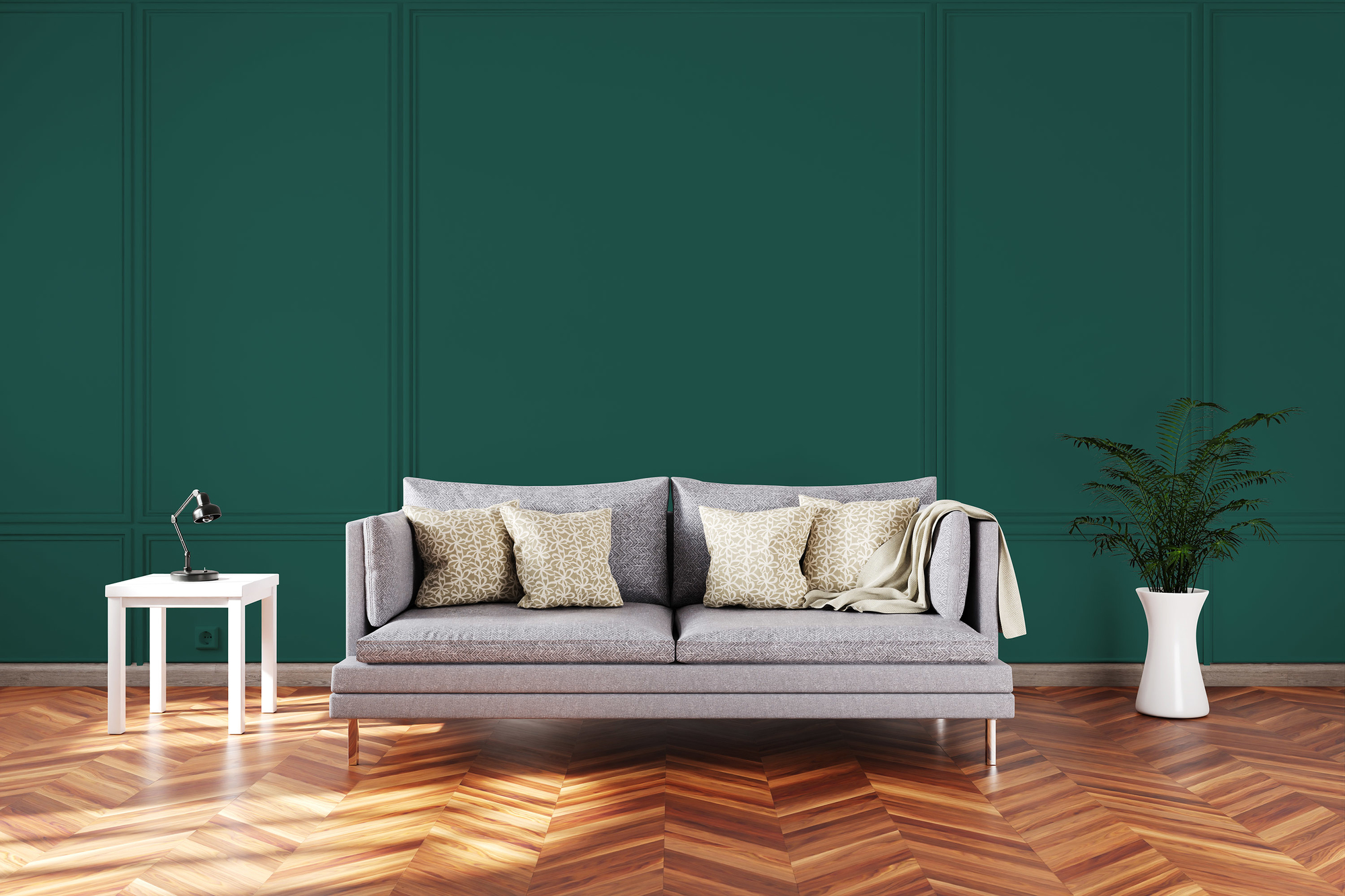 Image d'un pot de 1 litre de peinture Puro vert emerald green - c4012