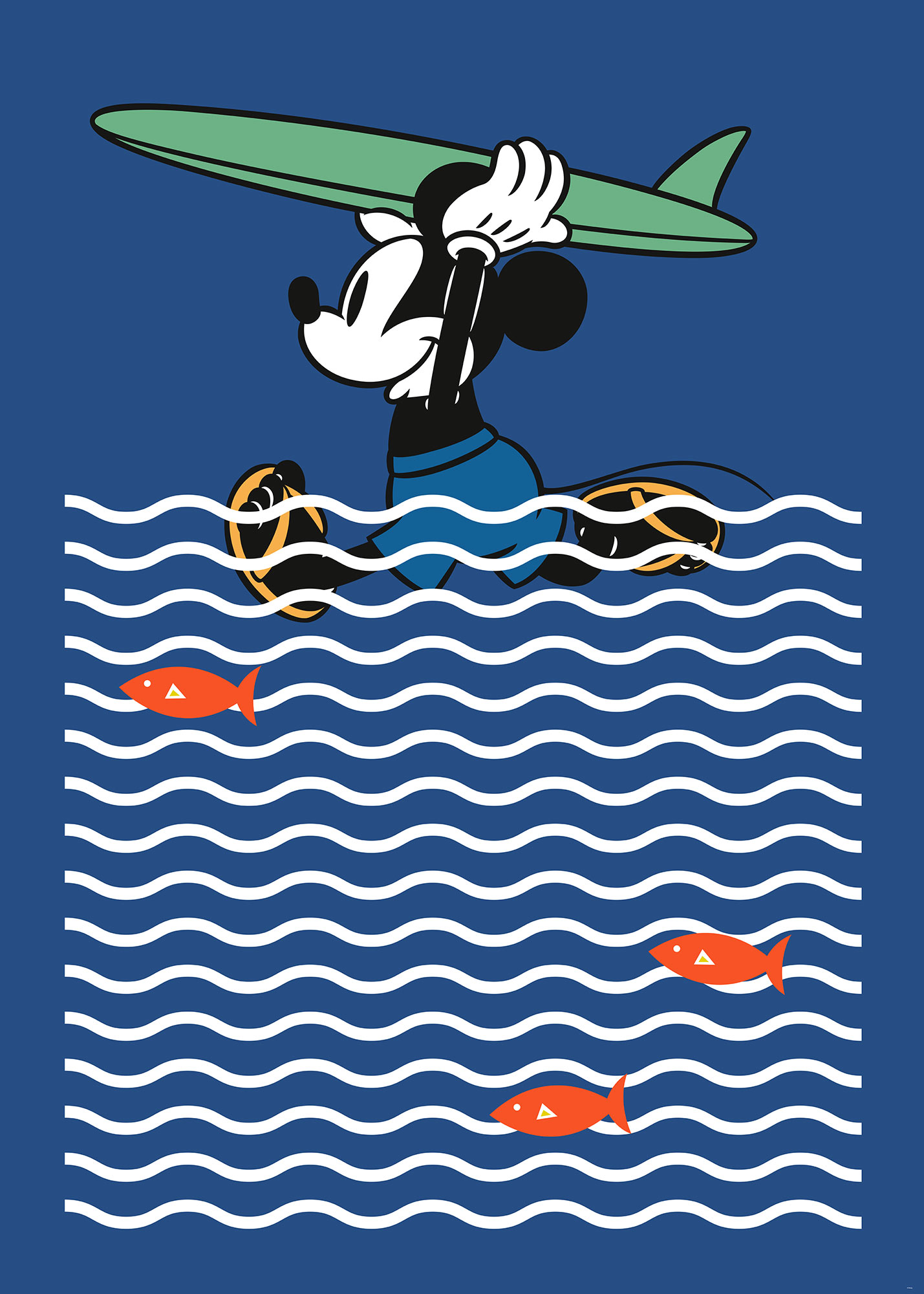 Papier peint enfant Disney mer Mickey Gone Surfin' - Papier peint Panoramique Komar