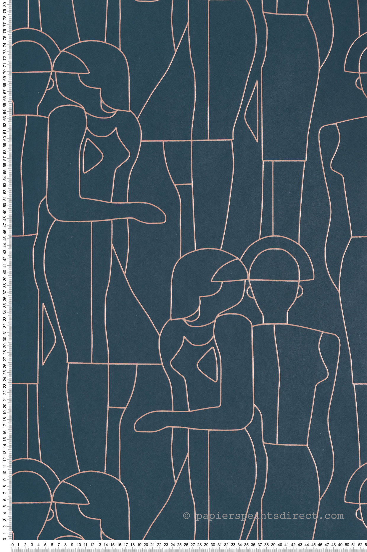 Papier peint Silhouette Model bleu rose - Iconic de Casadéco | Réf. CONI88436818