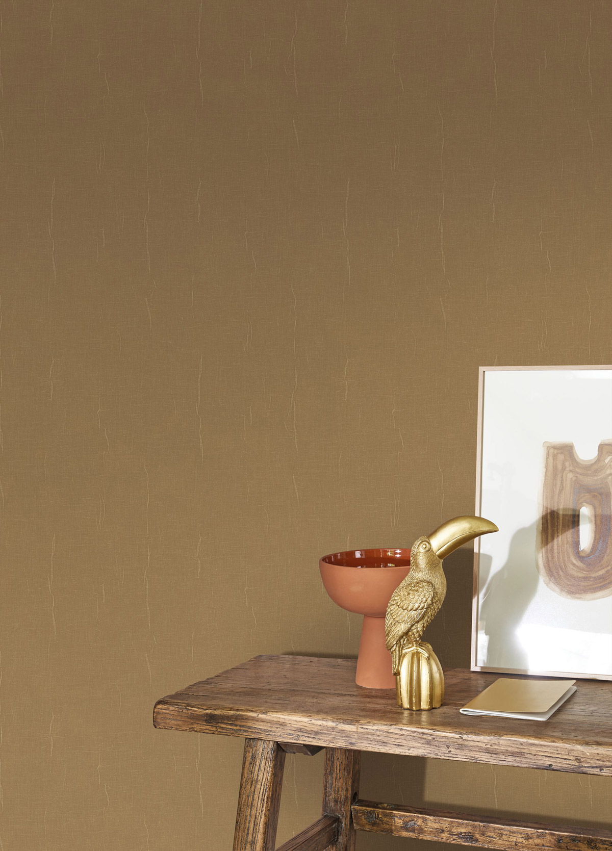 Papier peint Uni Etamine bronze cognac doré - Etamine de Casadéco | Réf. ETAM200252332