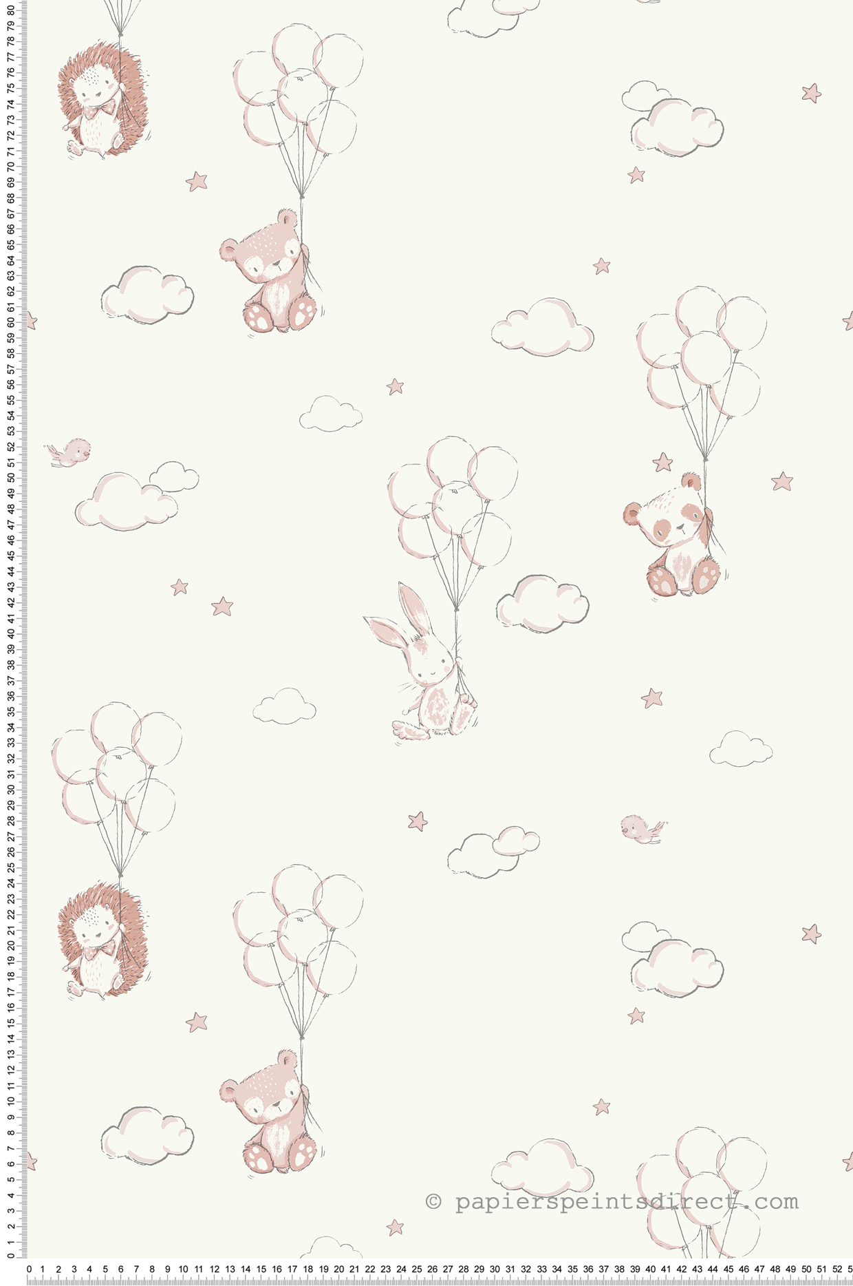 Papier peint Ballons Animaux rose - Imagine de Lutèce | Réf. LTC-DL27555