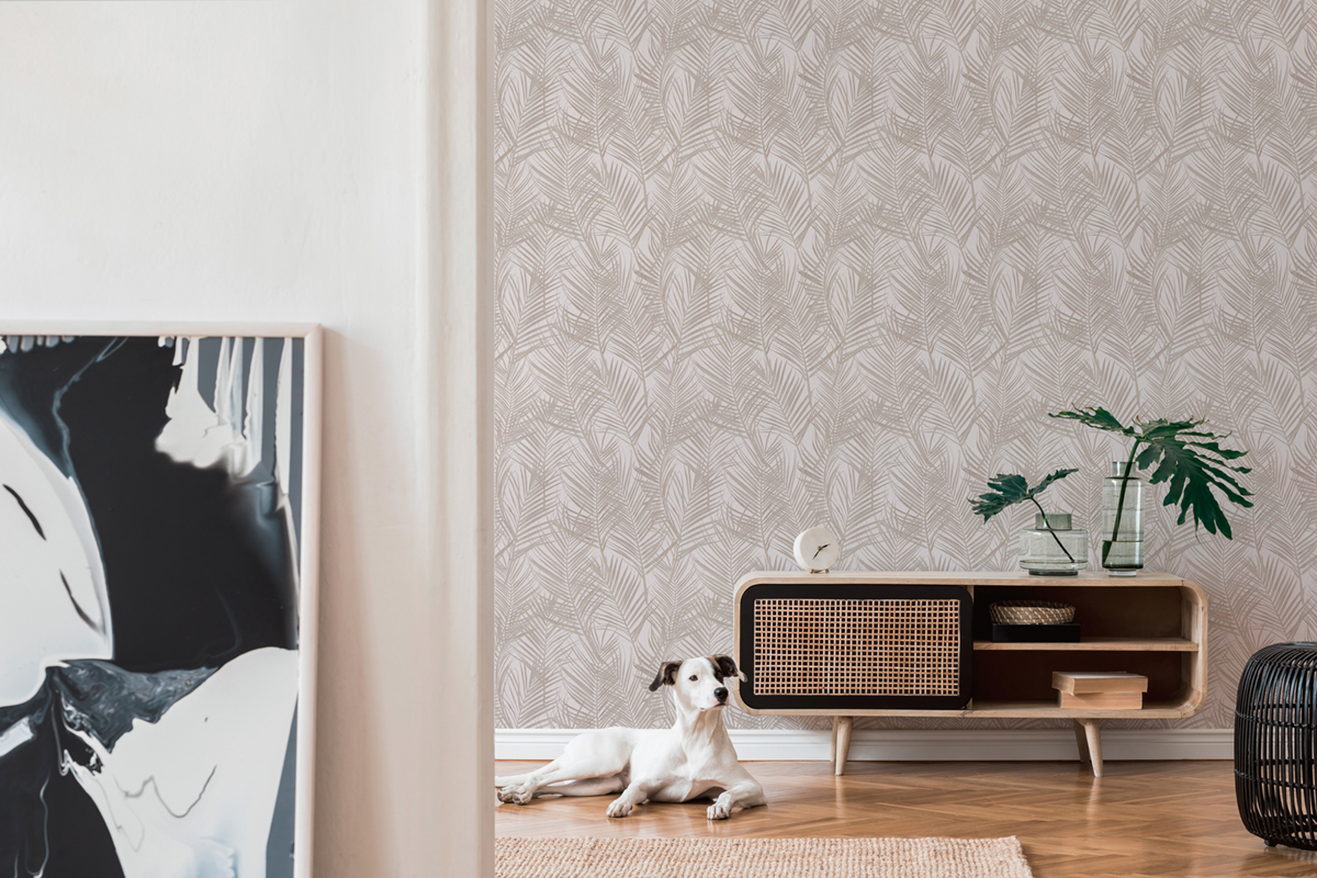 Papier peint Feuille Fougère Mango nacré - Attractive 2 d'A.S. Création AMB2 | Réf. AS-390383