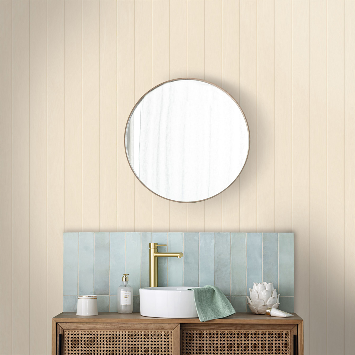 Papier peint Bois Lames Essentia blanc cassé - Woodline de Casélio | Réf. WOD106850000