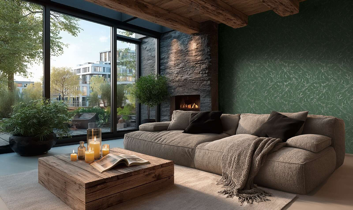 Papier peint Botanique Feuillage vert argenté - Vibes & Styles d'A.S. Création AMB2| Réf. AS-790045