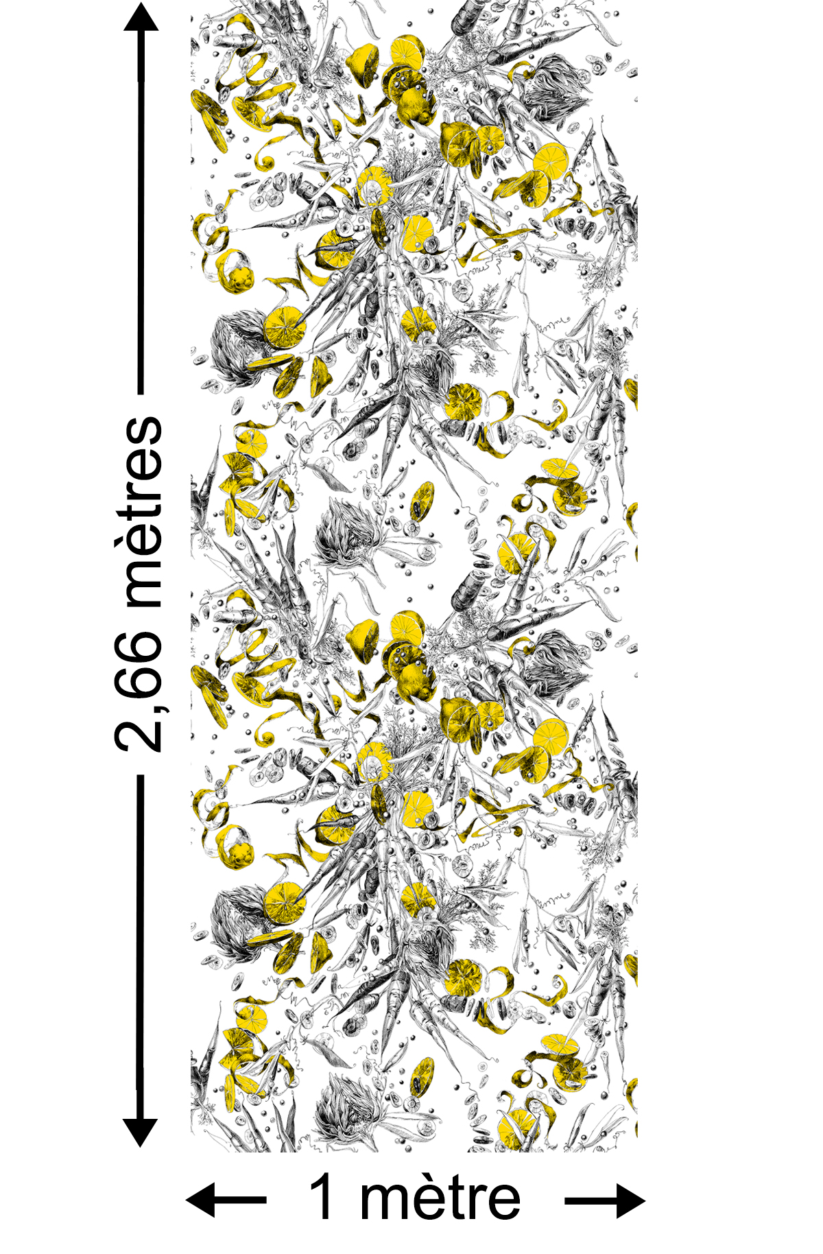 Papier peint Feu d'artifice de légumes citrons - Collection Catherine Gran de Edmond Petit