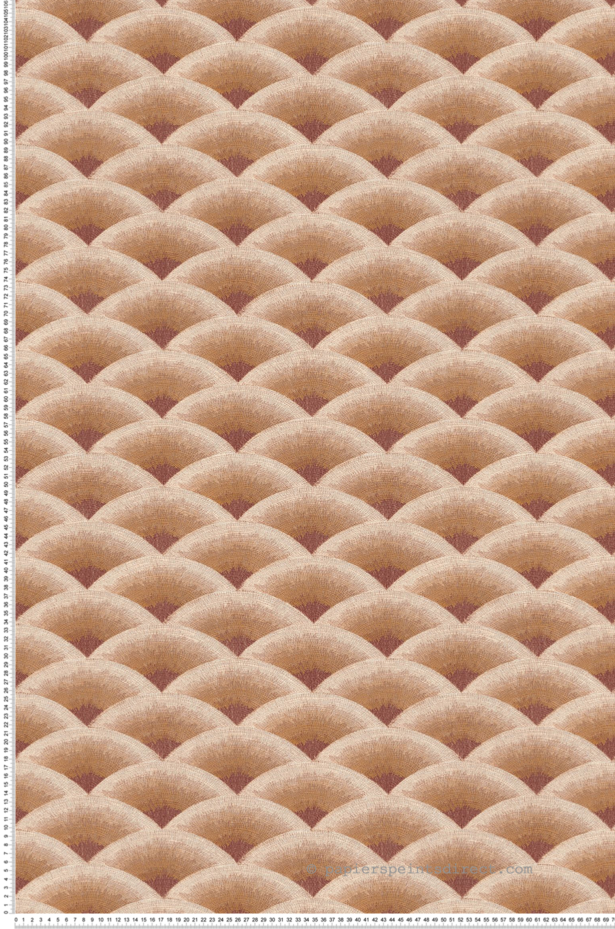Papier peint Eventail Nami ambre prune - Légendes de Casamance | Réf. CAS-70091324