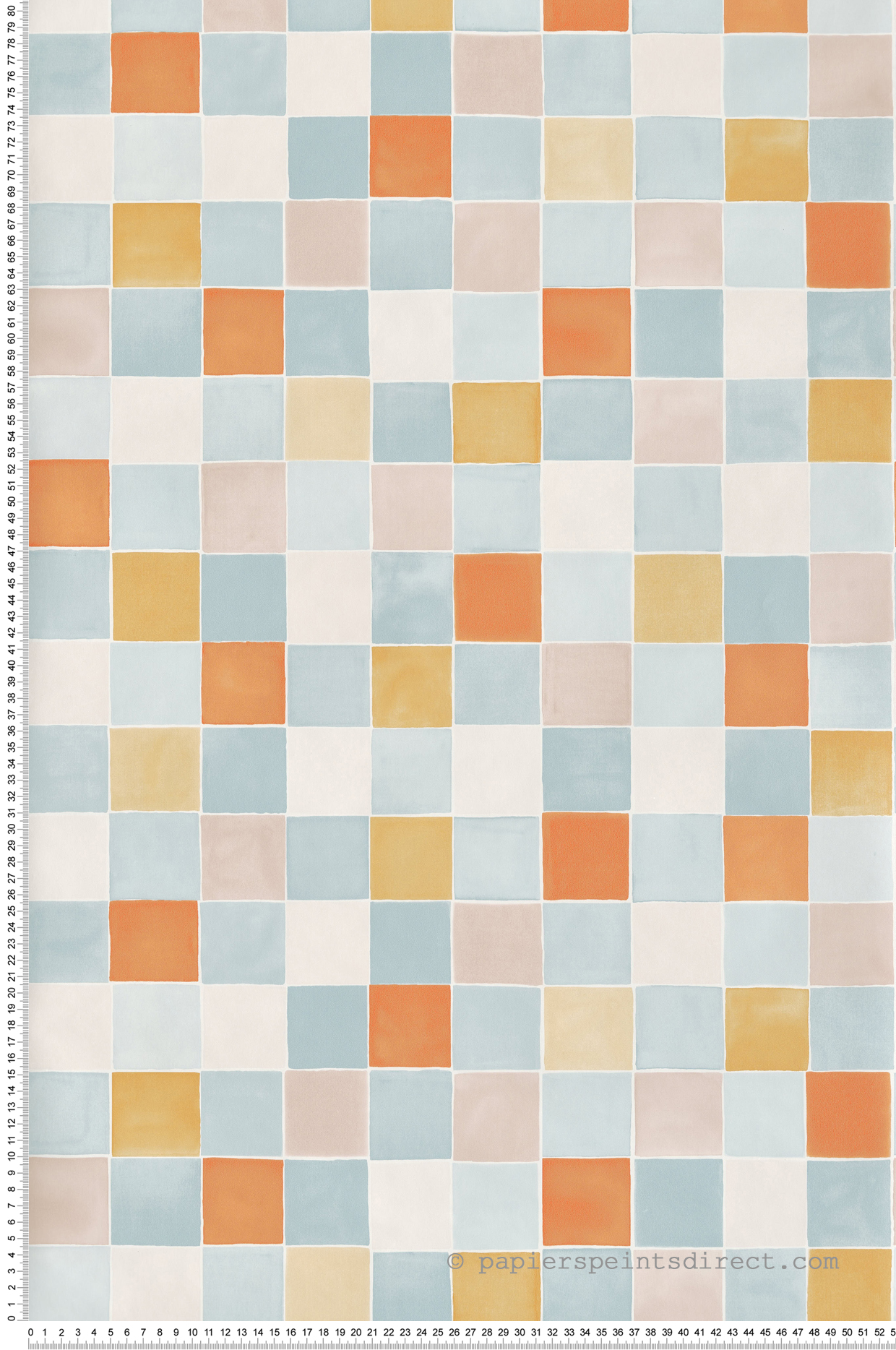 Papier peint Petit Carreau Play multicouleurs - Happy Therapy de Casélio | Réf. HTH104083649