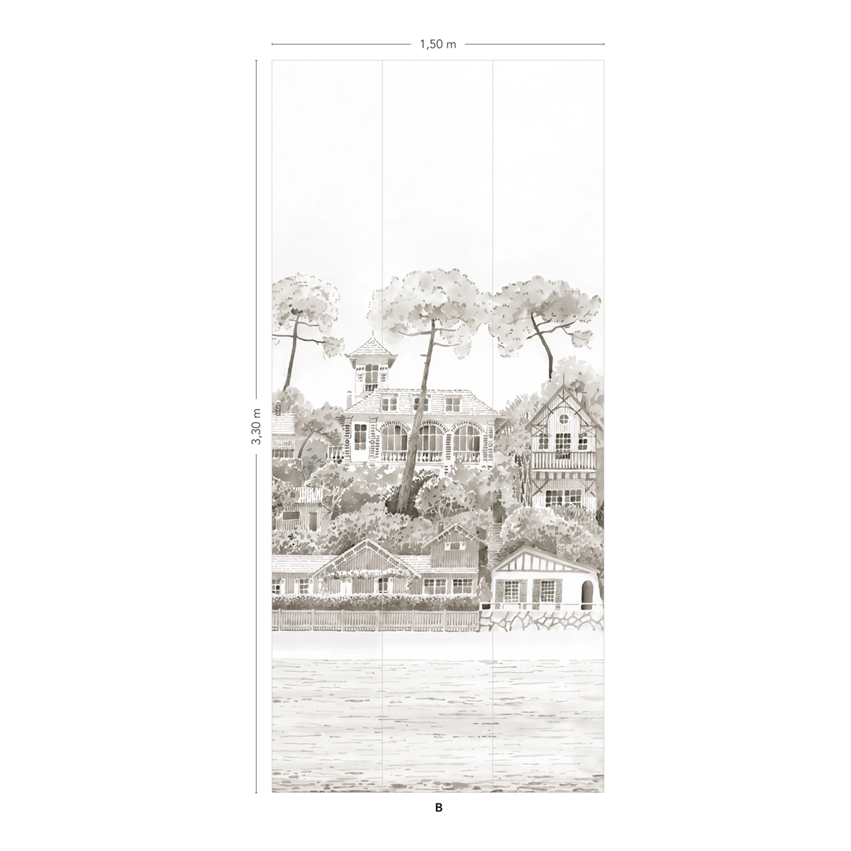 Papier peint panoramique Front De Mer Gris Bronze B - 4/5/6 - Isidore Leroy