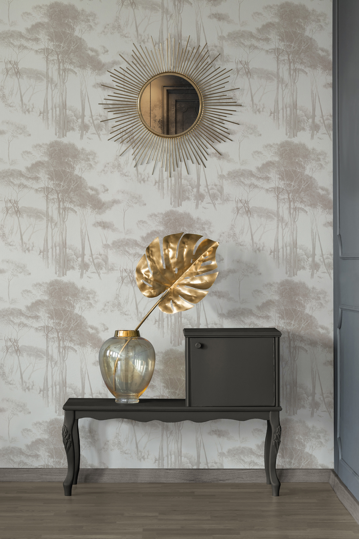 Papier peint Arbre Pin Parasol beige - History of Art d'A.S. Creation | Réf. 37651-4