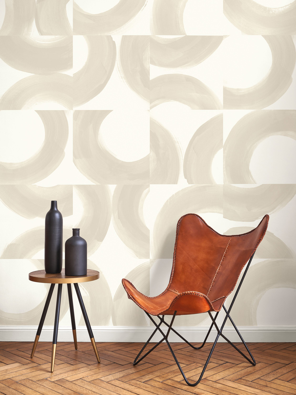 Papier peint Graphique Not A Circle gris lin - Iconic de Casadéco AMB2 | Réf. CONI88451303