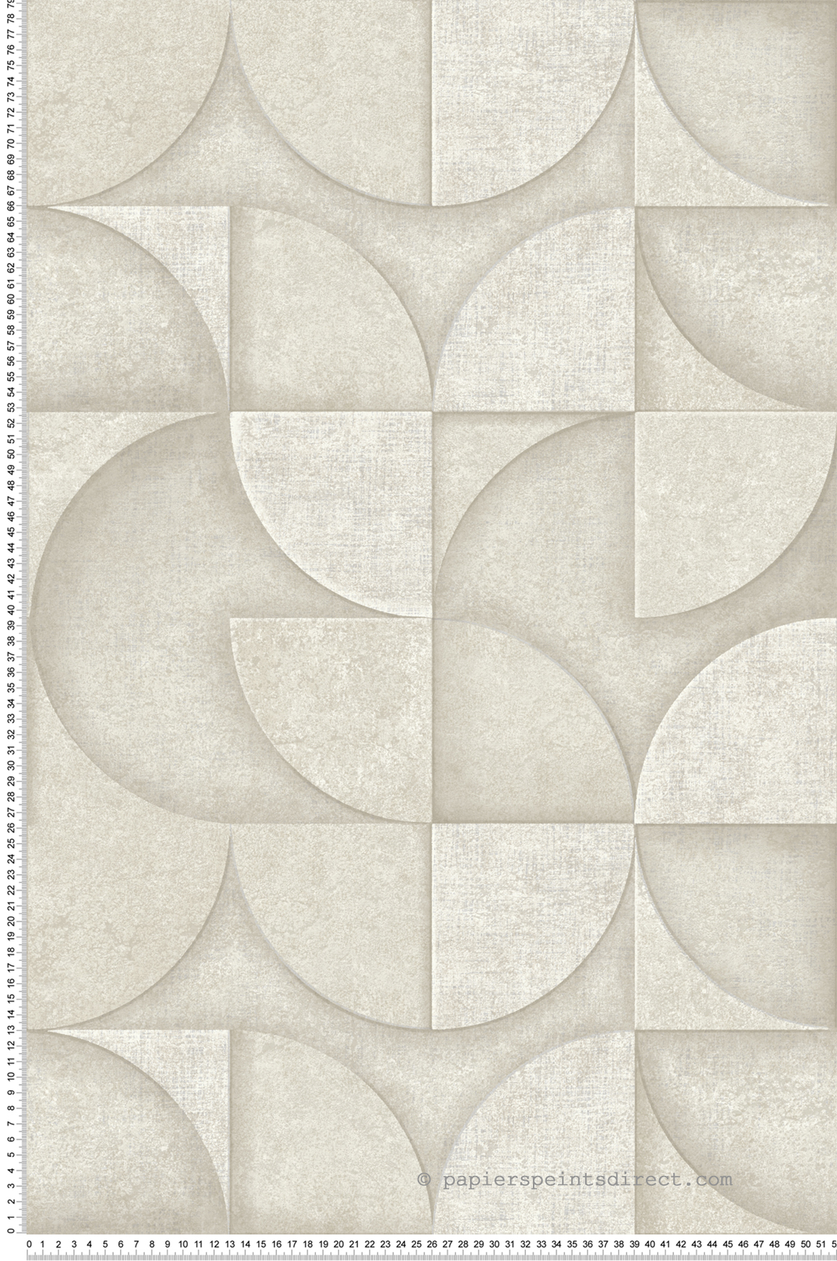 Papier peint Cercle 3D Minéral Addison beige argenté - Harry de Lutèce | Réf. LTC-DL26747
