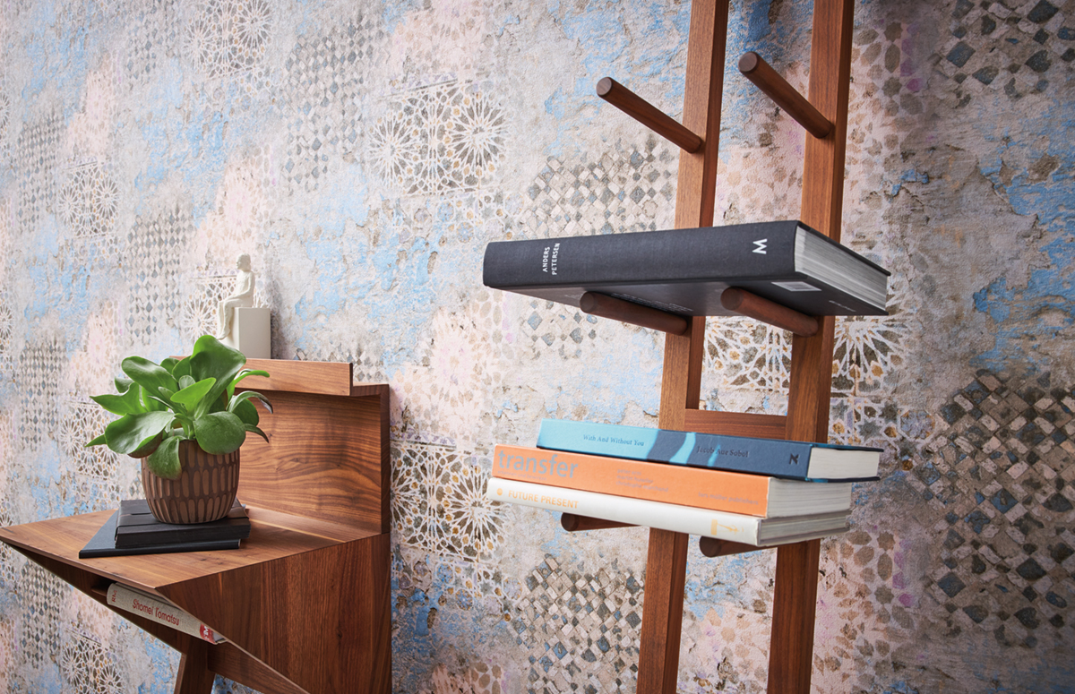 Papier peint Carreaux de Ciment Gaudi bleu - Metropolitan Stories 2 d'AS Création | AMB Réf. SP15480