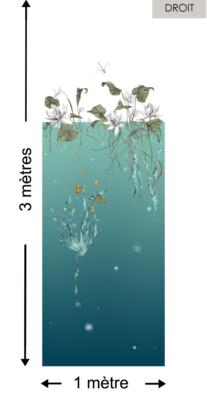 Nénuphars DROIT Turquoise - Collection Catherine Gran de Edmond Petit