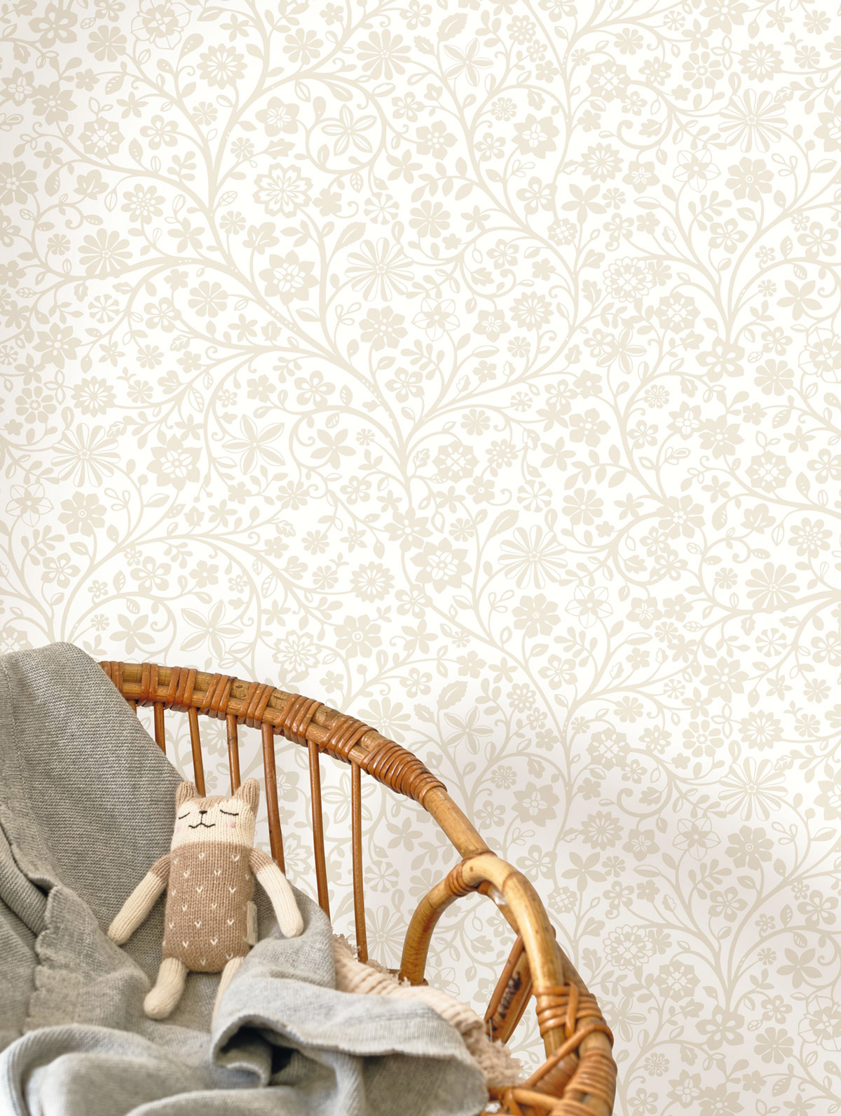 Papier peint Fleur Graphique Poetic Flowers beige - Once Upon A Time 2 de Casadéco | Réf. OUTD200831313