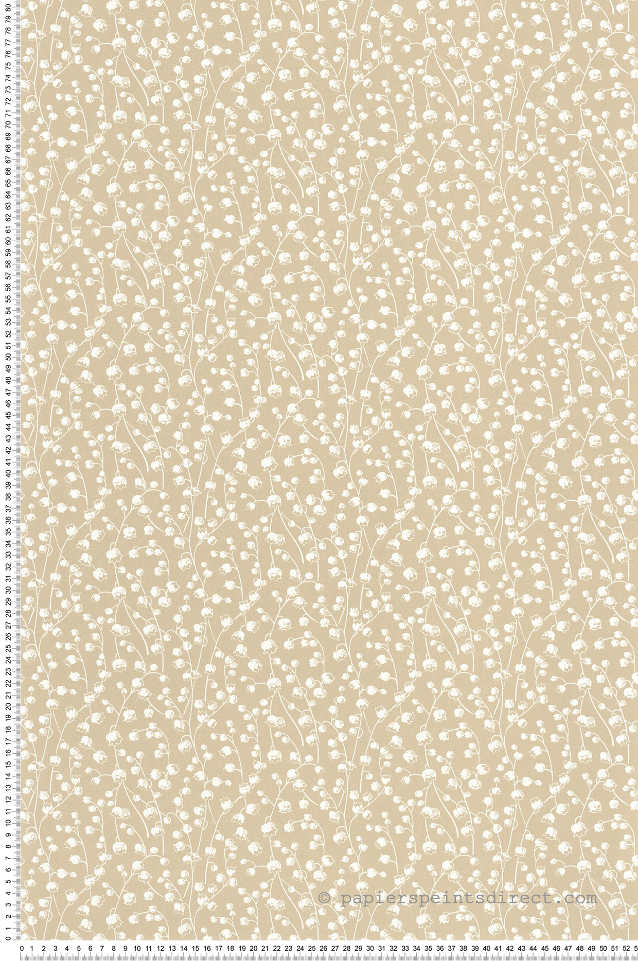 Papier peint Muguet Lily Of The Valley beige - Flower Market de Casadéco | Réf. FLOM89241331