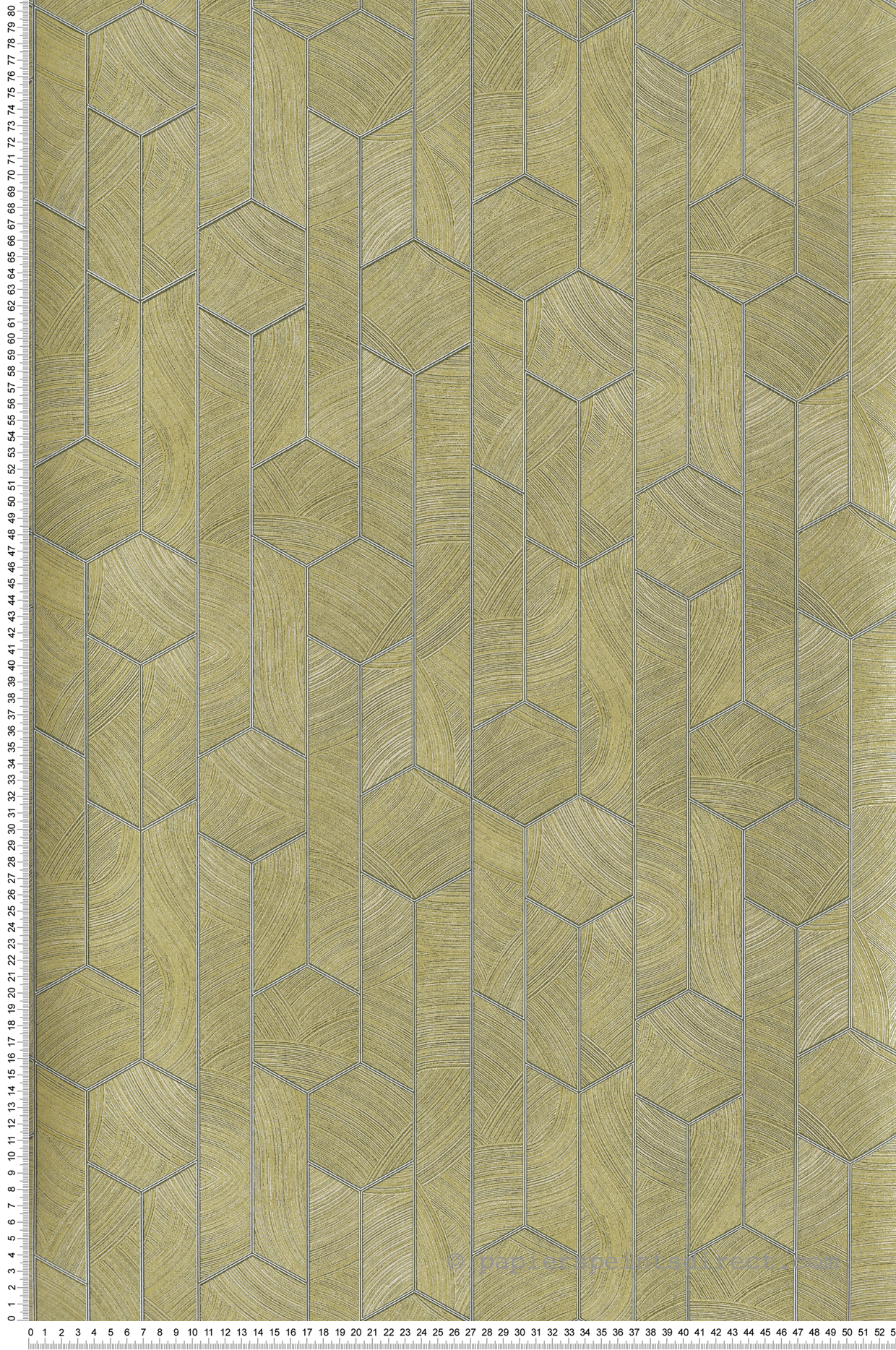 Papier peint Géométrique Kantha vert flave métallisé - Summer de Masureel | Réf. MAS-SUM105