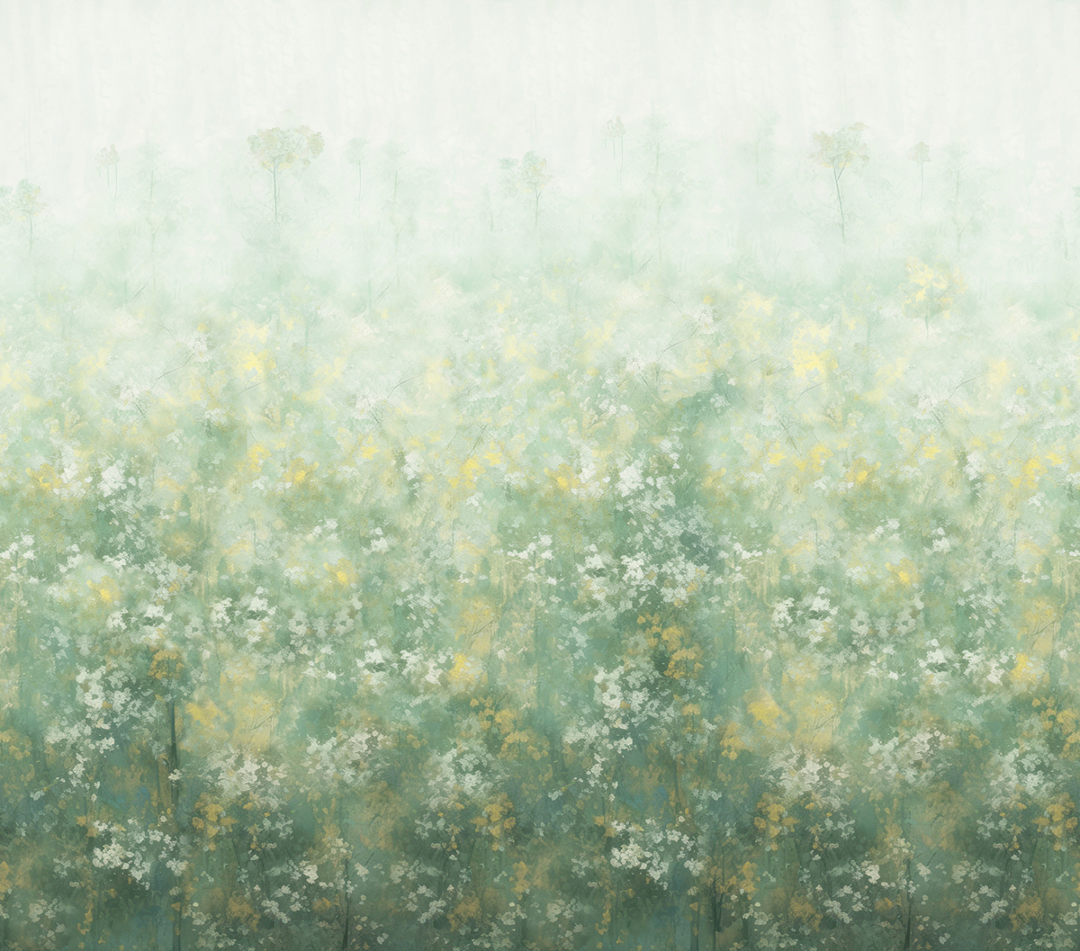 Papier peint panoramique Feuillage Abstrait Bloom vert - Panorama 2 de Lutèce | Réf. LTC-PAN1732C