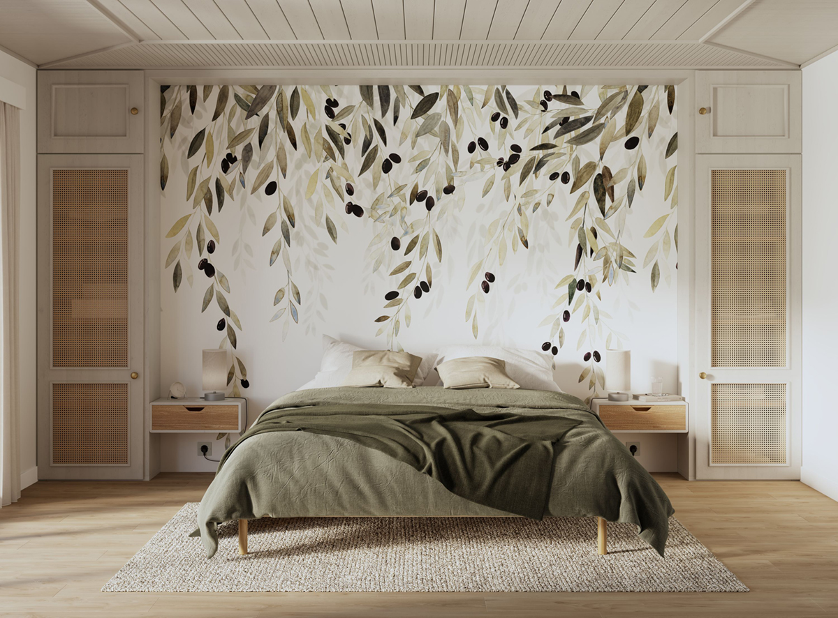 Papier peint panoramique Olive Memory Tree S vert olive 300X250 - Wonderwalls 2 de Casadéco | Réf. WDWD200147807