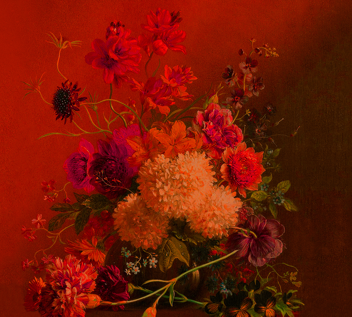 Papier peint panoramique Fleurs Bouquet Vibrant 1 - Référence DD110701 - Intissé 200g/m2 - Standard 300 x 270