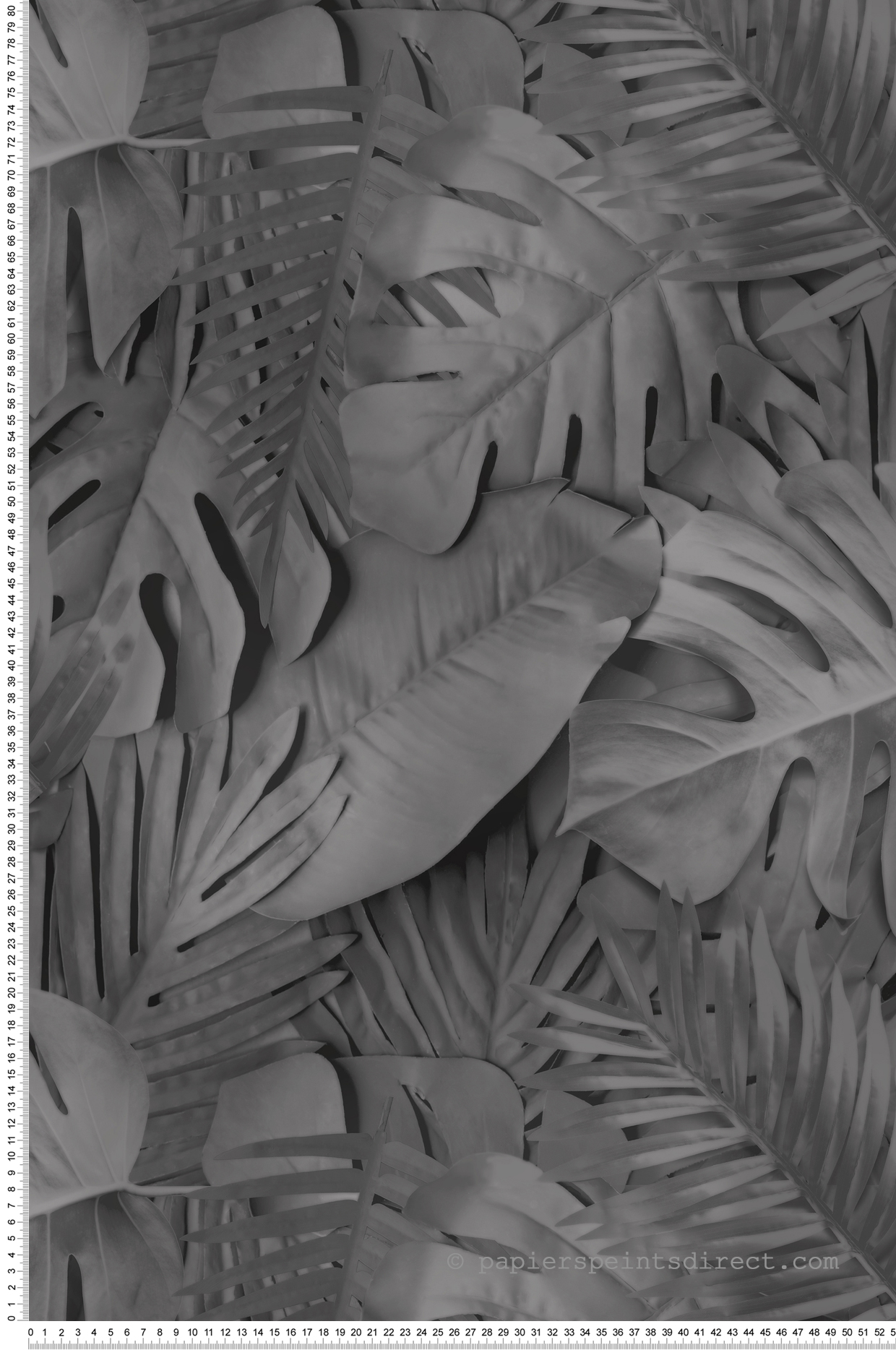 Papier Peint Grande Feuille Palme noir - Artifice d'Ugépa | Réf. UGP-M80009