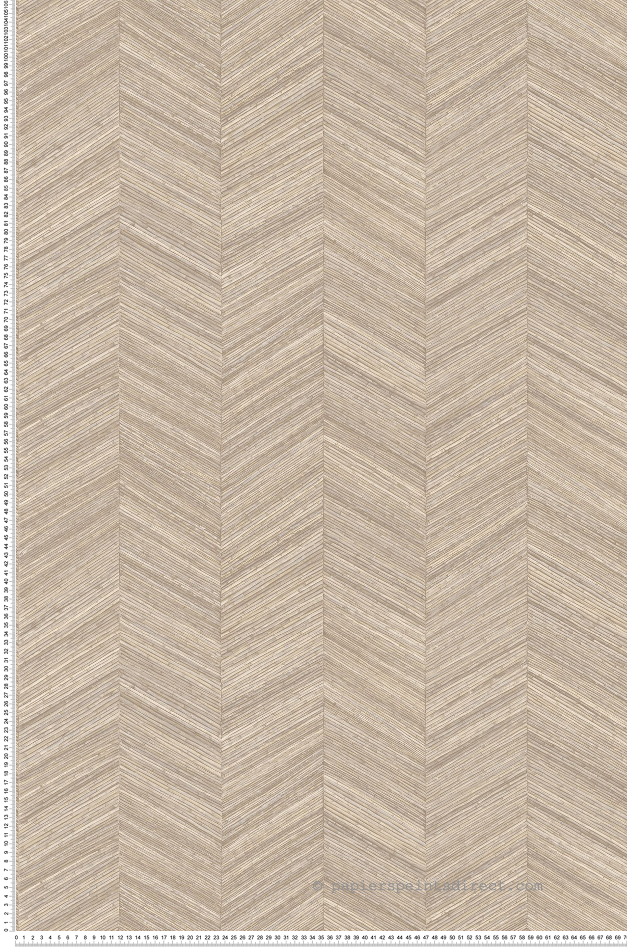 Papier peint Chevron Bois Ocotea grège - Nature sur Mesure de Casamance | Réf. CAS-B75372548