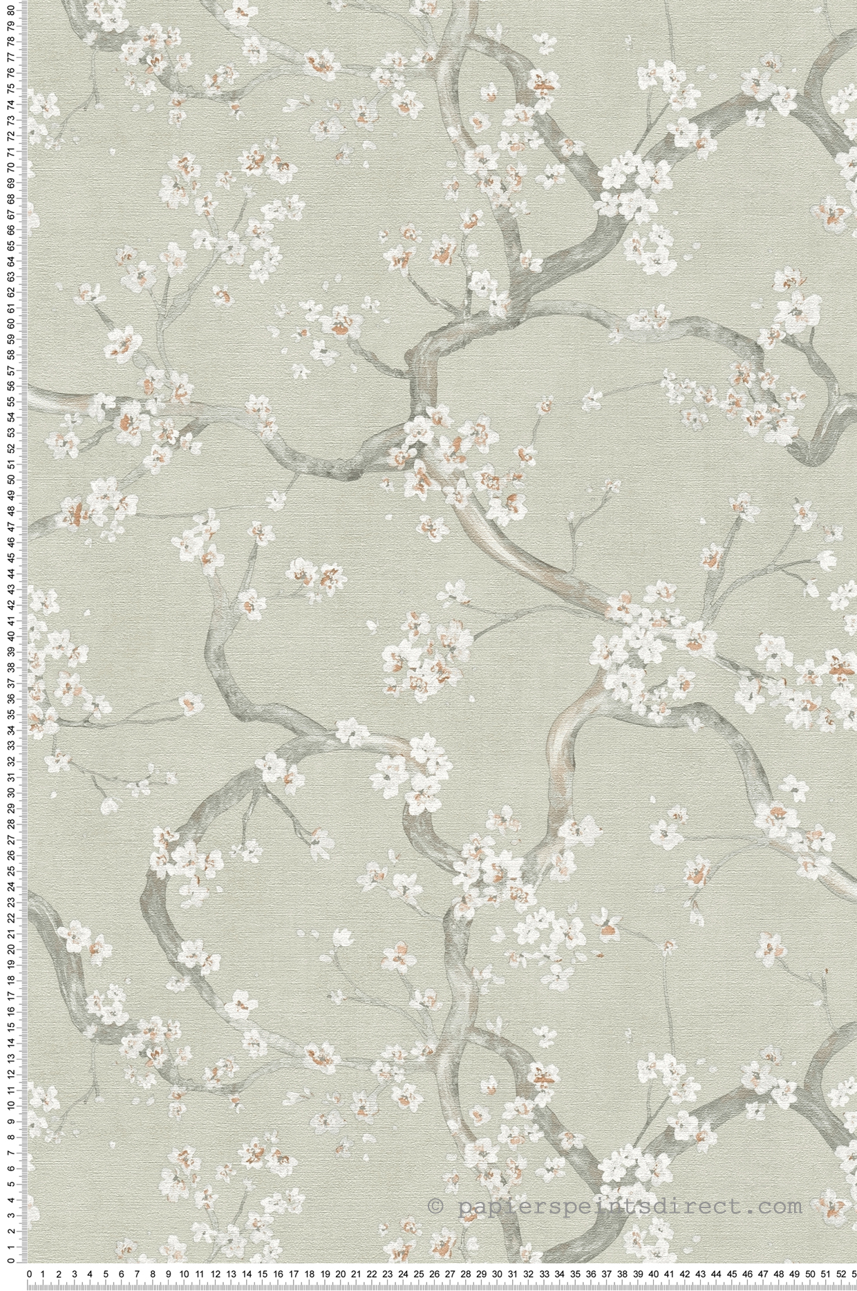 Papier peint Fleur Cerisier Métallisé vert de gris - Metropolitan Stories 4 Hot Spots d'A.S. Création | Réf. AS-781991