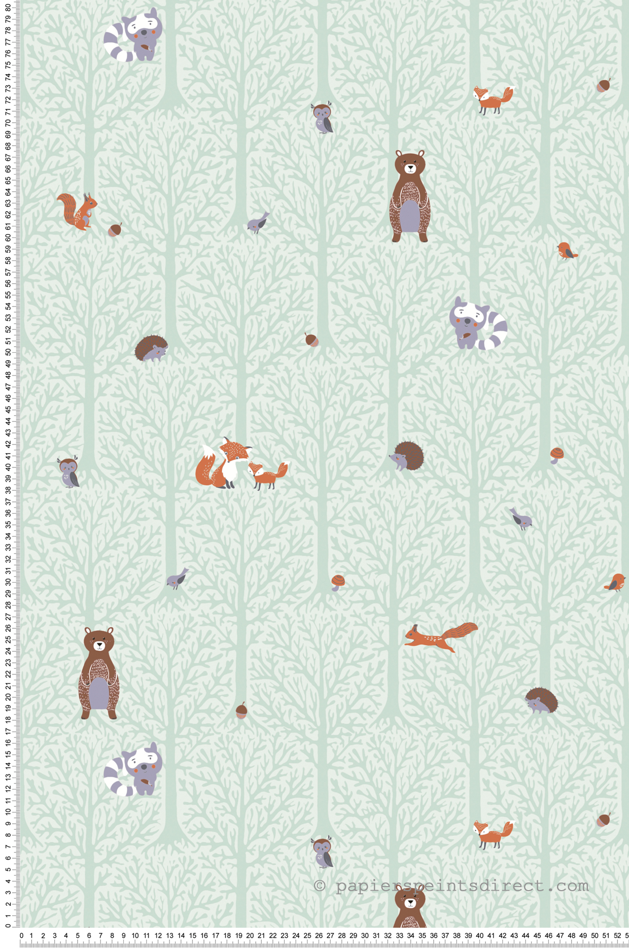 Papier peint enfant Forêt et Animaux vert - Little Love d'A.S. Création | Réf. SP15652