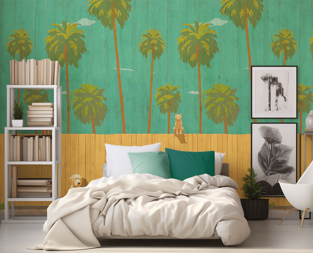 Papier peint Panoramique Palmier Miami vert - Les Aventures de Lutèce | Réf. LTC-27240304