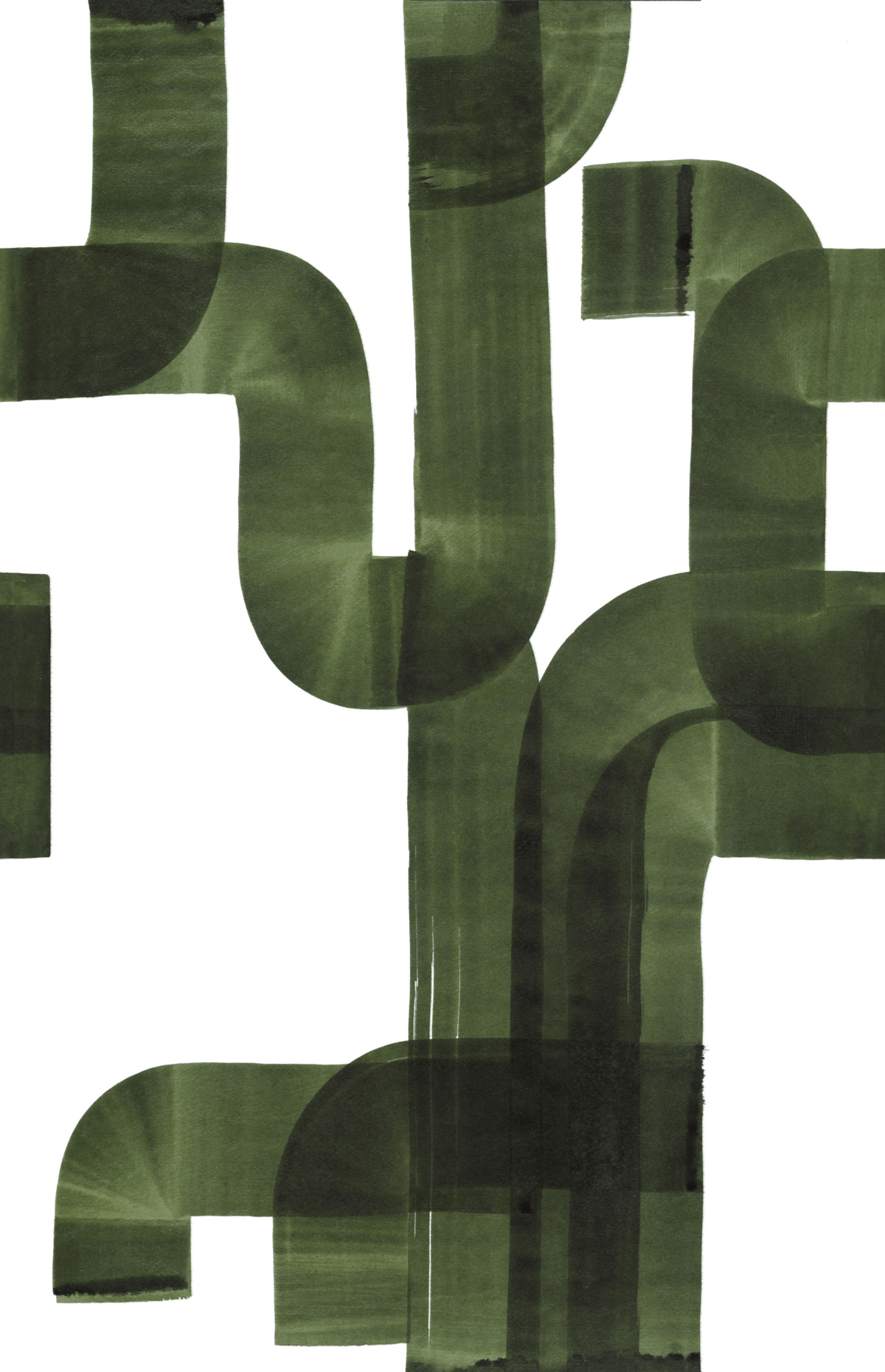 Papier peint panoramique Abstract L Vert Kaki 200x310 - Iconic de Casadéco | Réf. CONI88477504