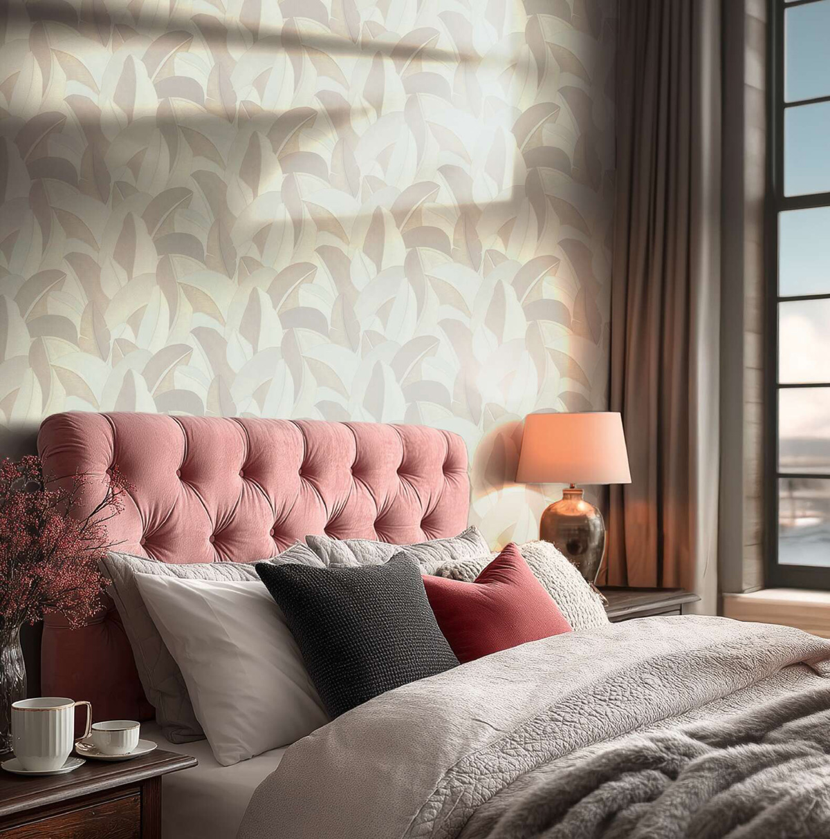 Papier peint Feuillage Graphique ivoire doré - Vibes & Styles d'A.S. Création AMB2| Réf. AS-790395