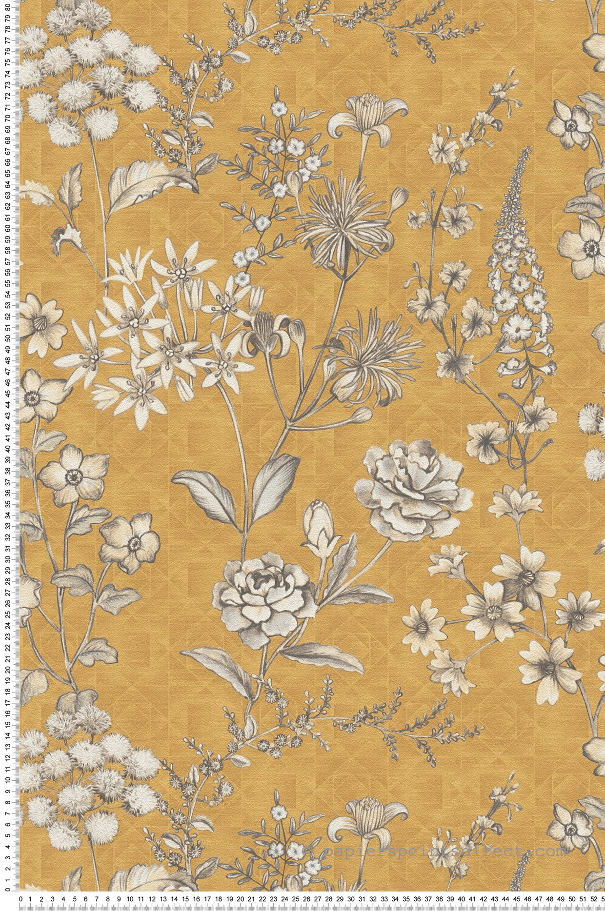 Papier peint Fleuri Blooming jaune moutarde - Metropolitan Stories 3 d'A.S. Création | Réf. AS-391172