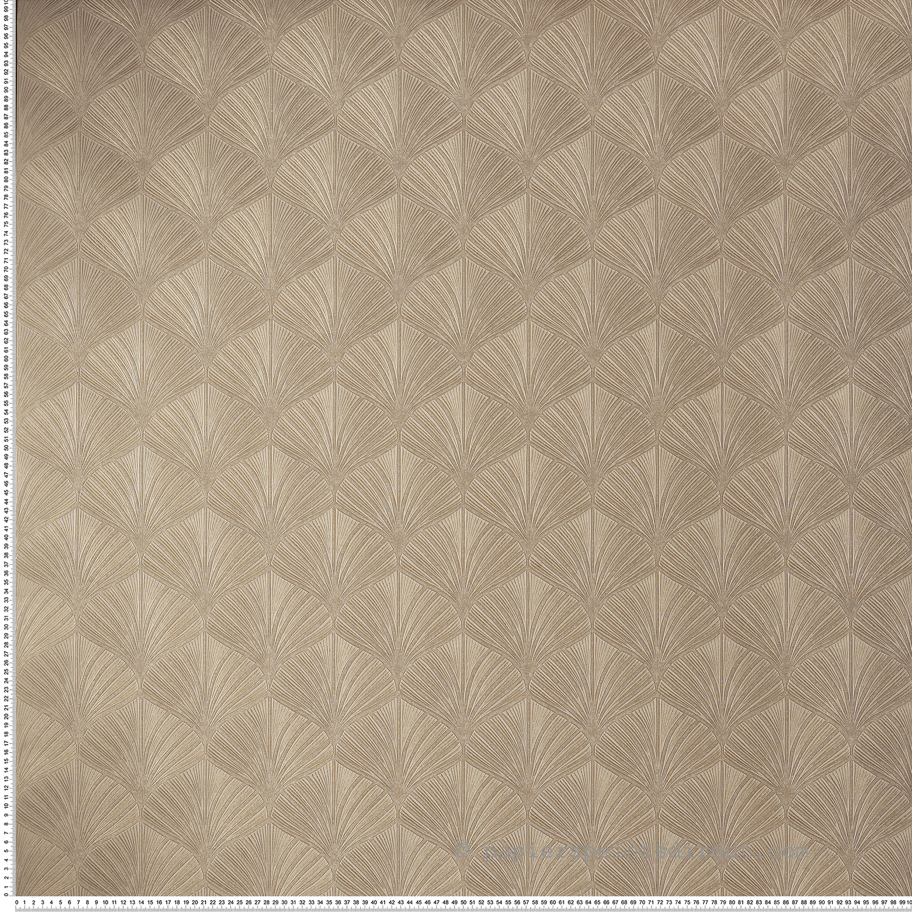 Papier peint Palmette Art Déco Néréide beige ficelle doré - Magnitude de Casamance | Réf. CAS-76651528