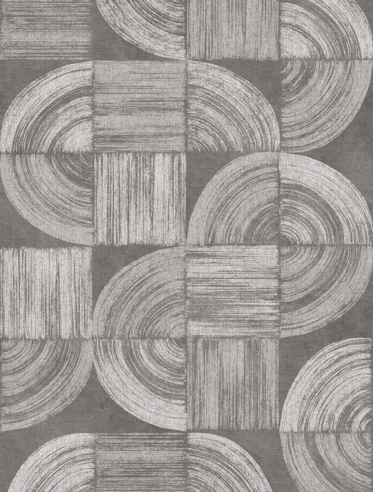 Papier peint panoramique Cercle Old Vinyls noir - Panorama 2 de Lutèce | Réf. LTC-PAN1831C