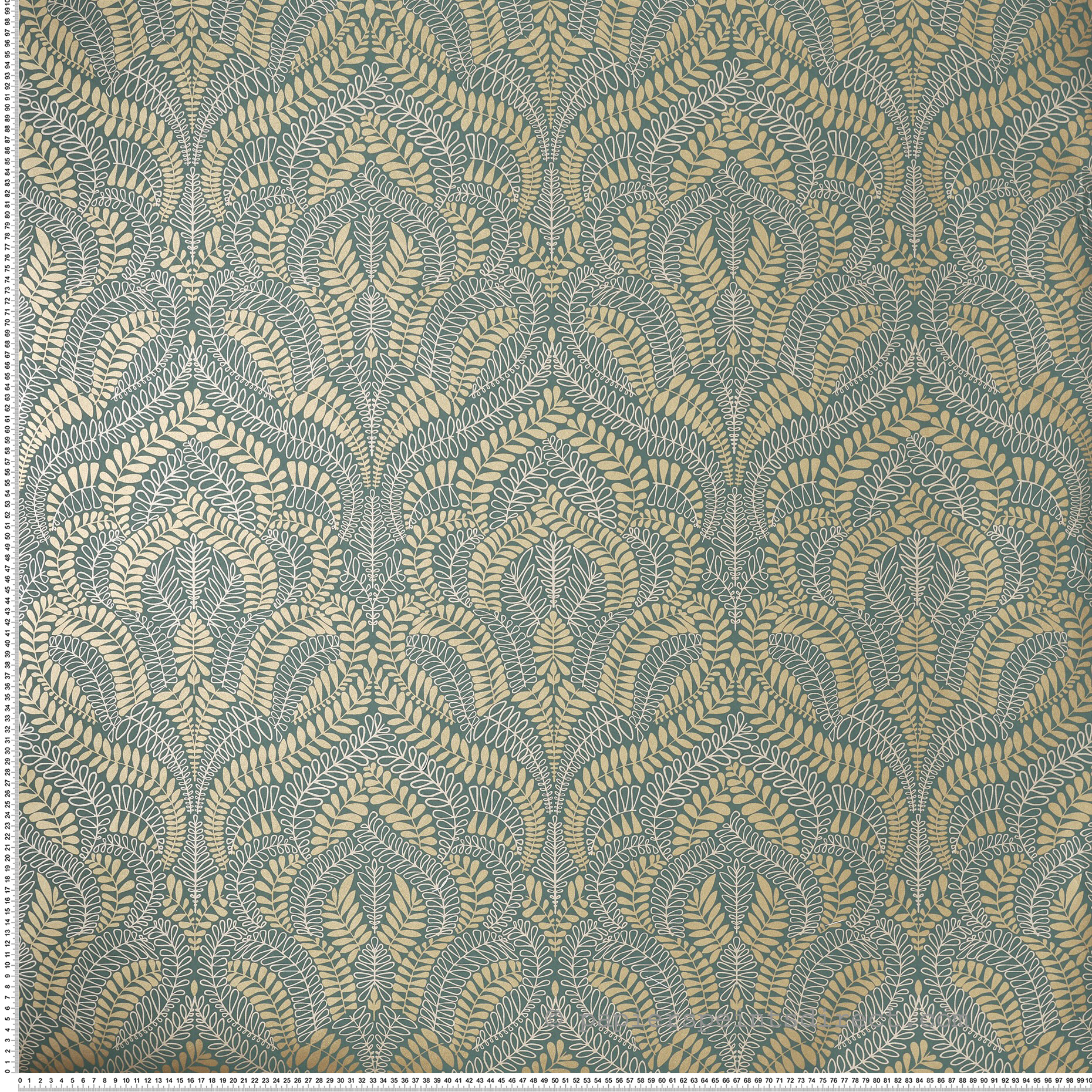 Papier peint Feuillage Végétal Felix jaspe doré - Isadora de Casamance | Réf. CAS-75821222