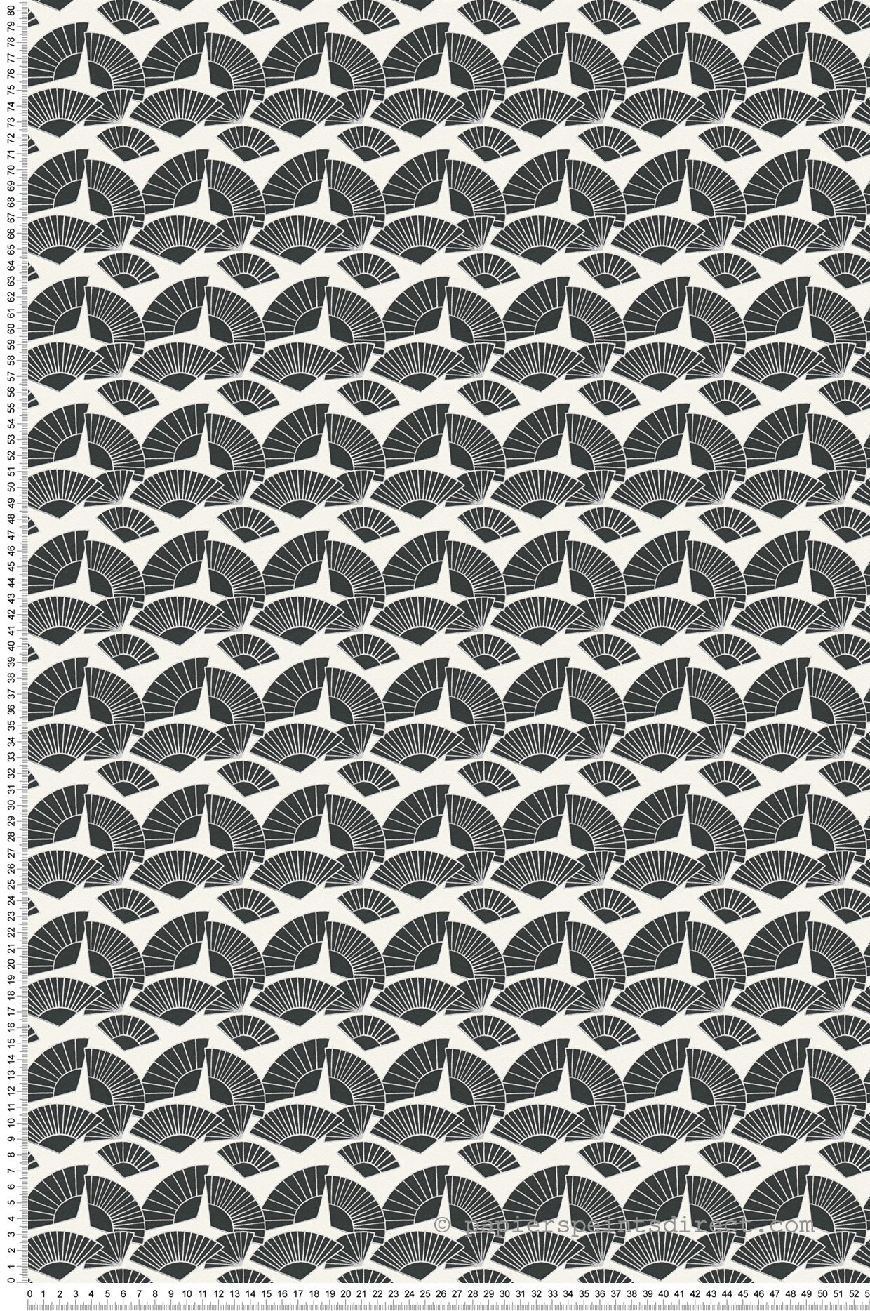 Papier peint Eventail Gisele noir - Karl Lagerfeld de Montecolino | Réf. MC-37847-3