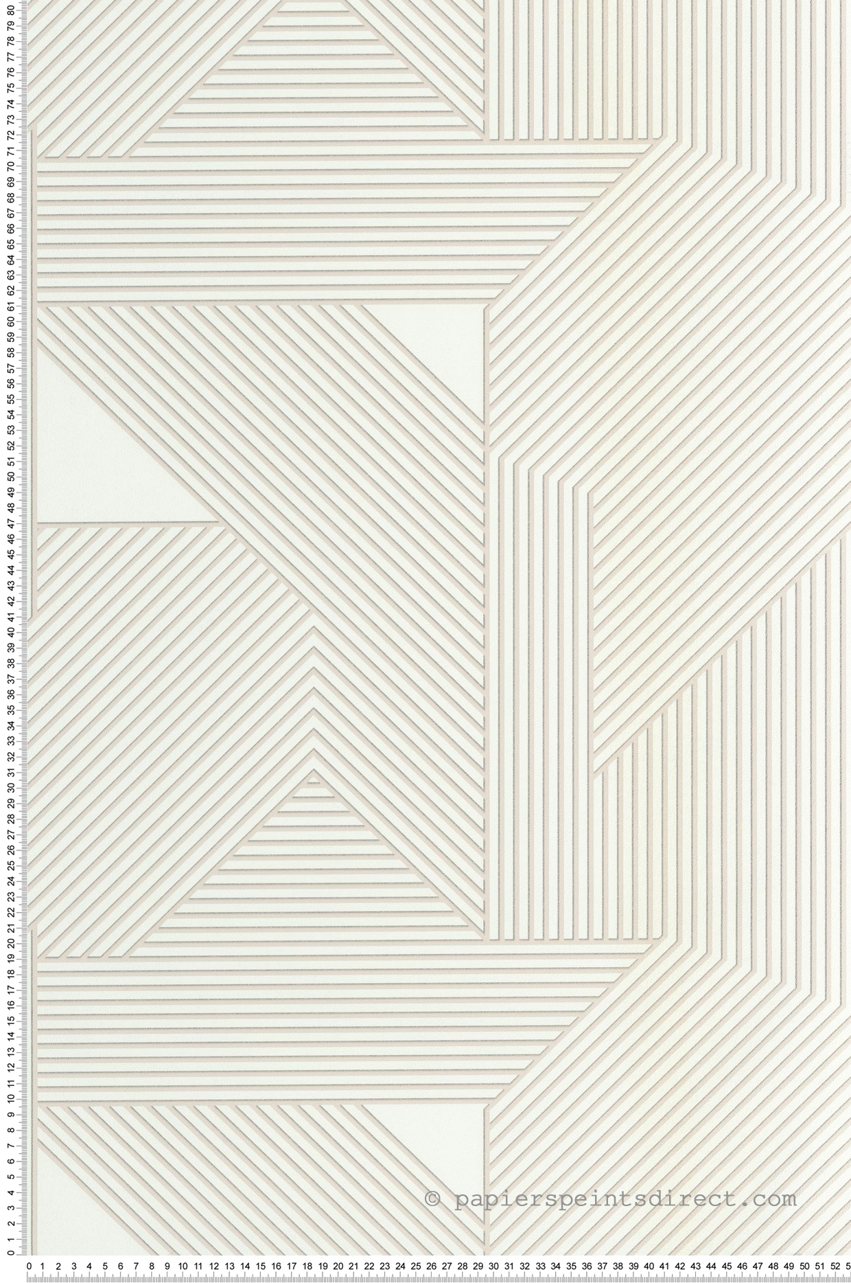 Papier peint Rayure Géométrique Mouvement beige craie argenté - Graphic de Casélio | Réf. GPC105540930