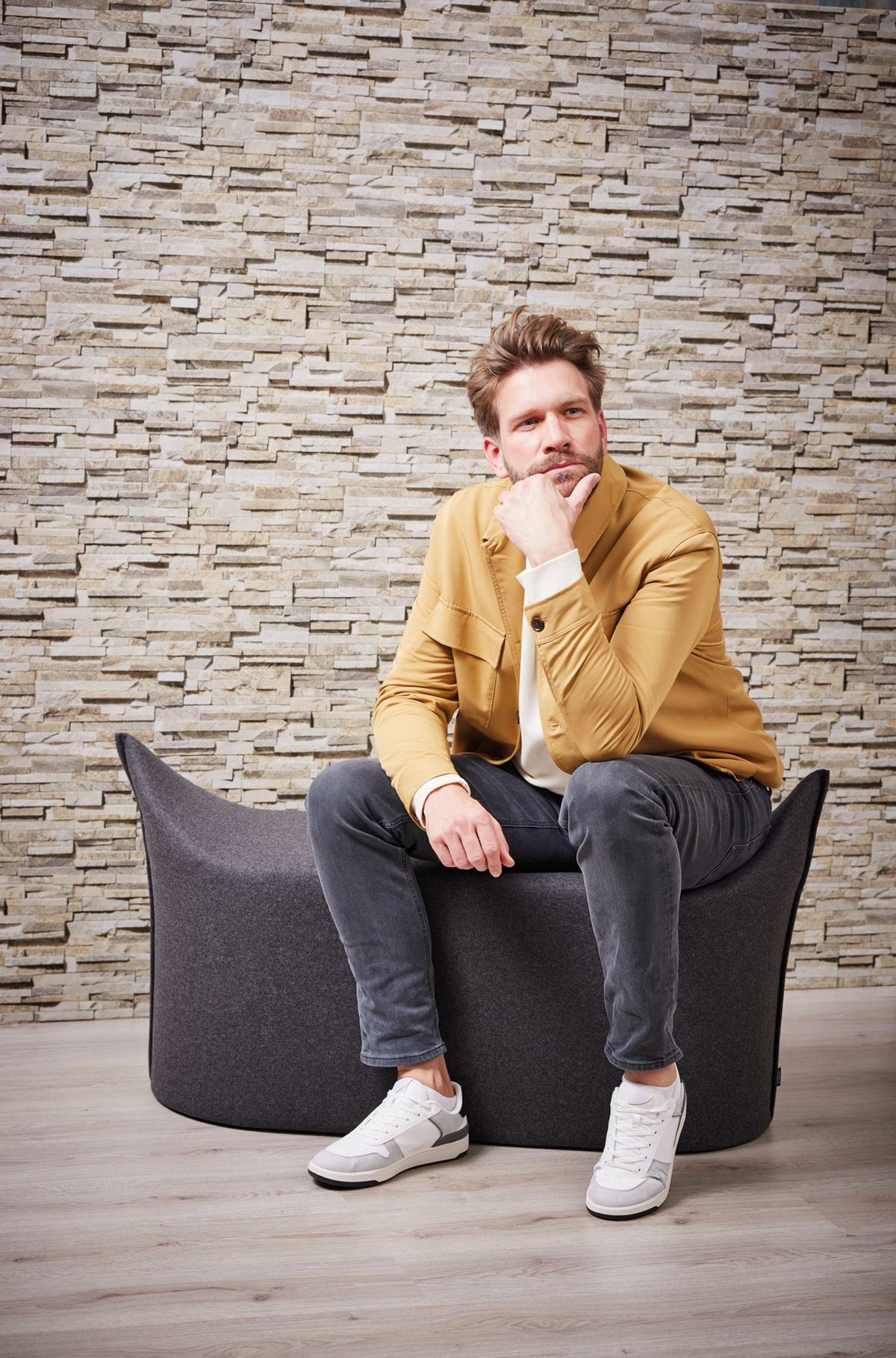 Papier peint Pierre Parement grège cuivré - Metropolitan Stories 3 d'A.S. Création AMB3 |  Réf. AS-388161