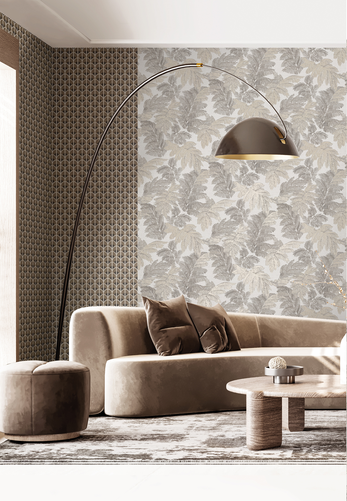 Papier peint Géométrique Art Déco marron - Scala de Montecolino | Réf. MC-28867