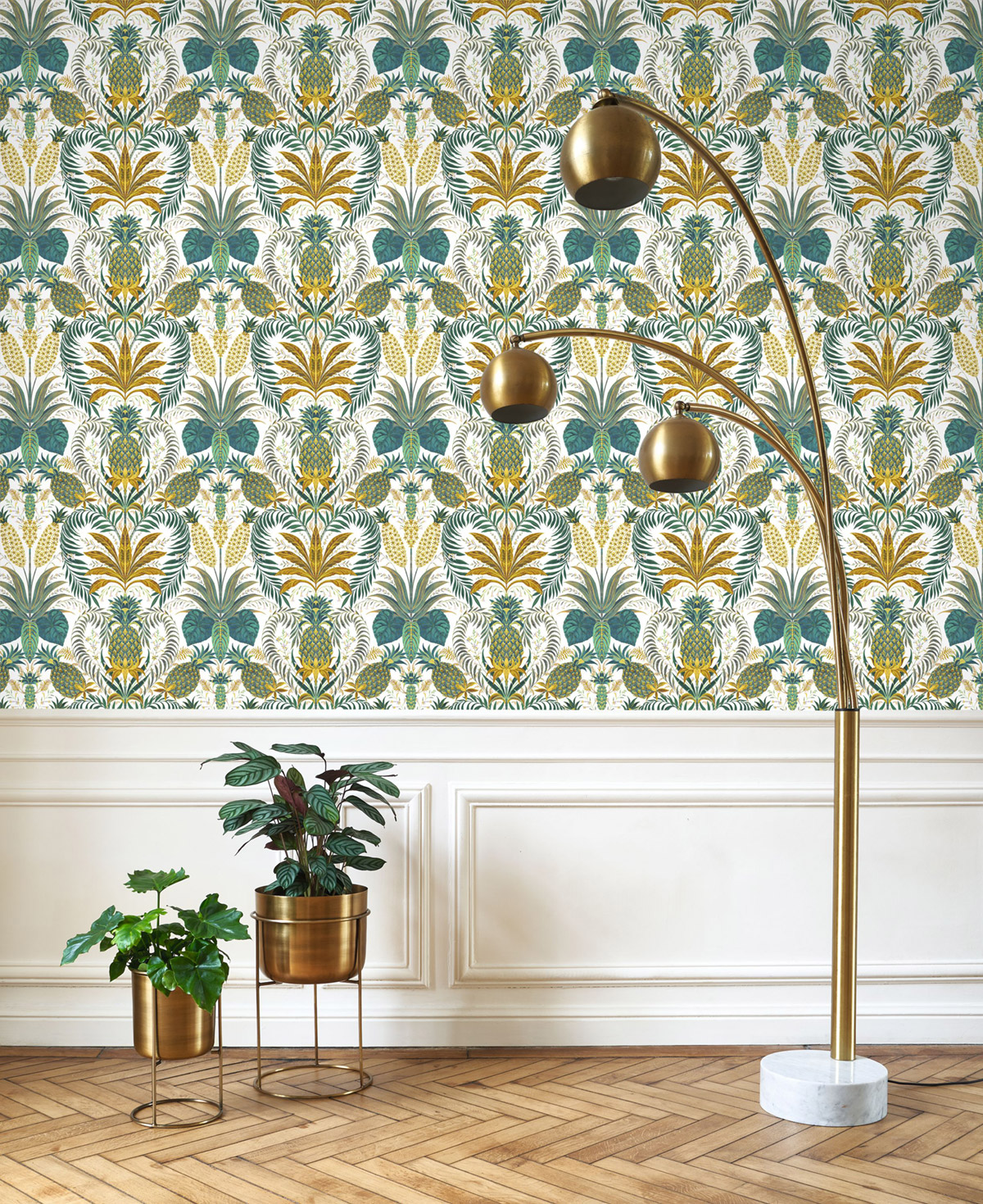 Papier peint Jungle Ananas Samba bleu canard - Rio de Casadéco | Réf. RIOC201827203