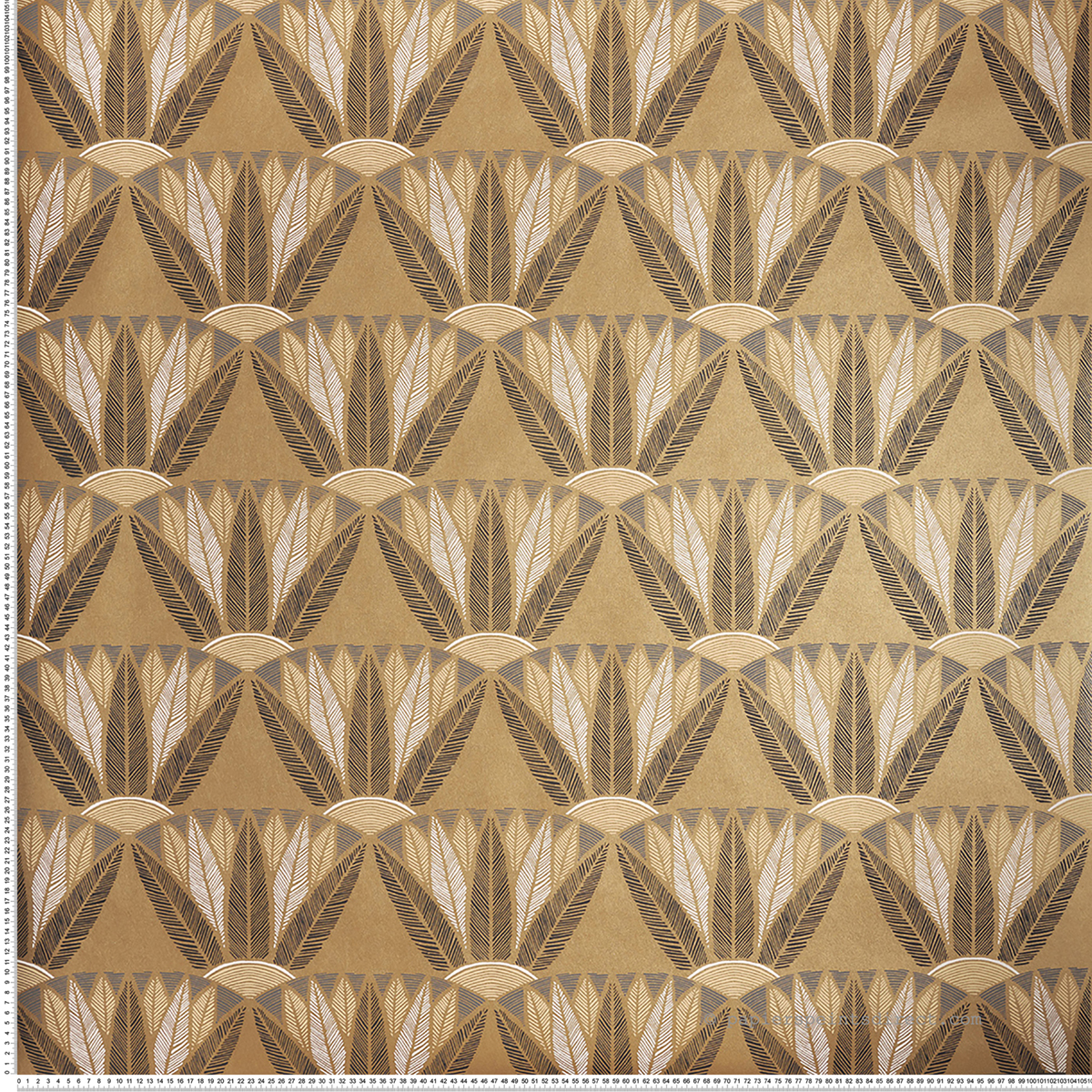 Papier peint Palmette Castalia doré - Bord Du Nil de Casamance | Réf. CAS-76161834