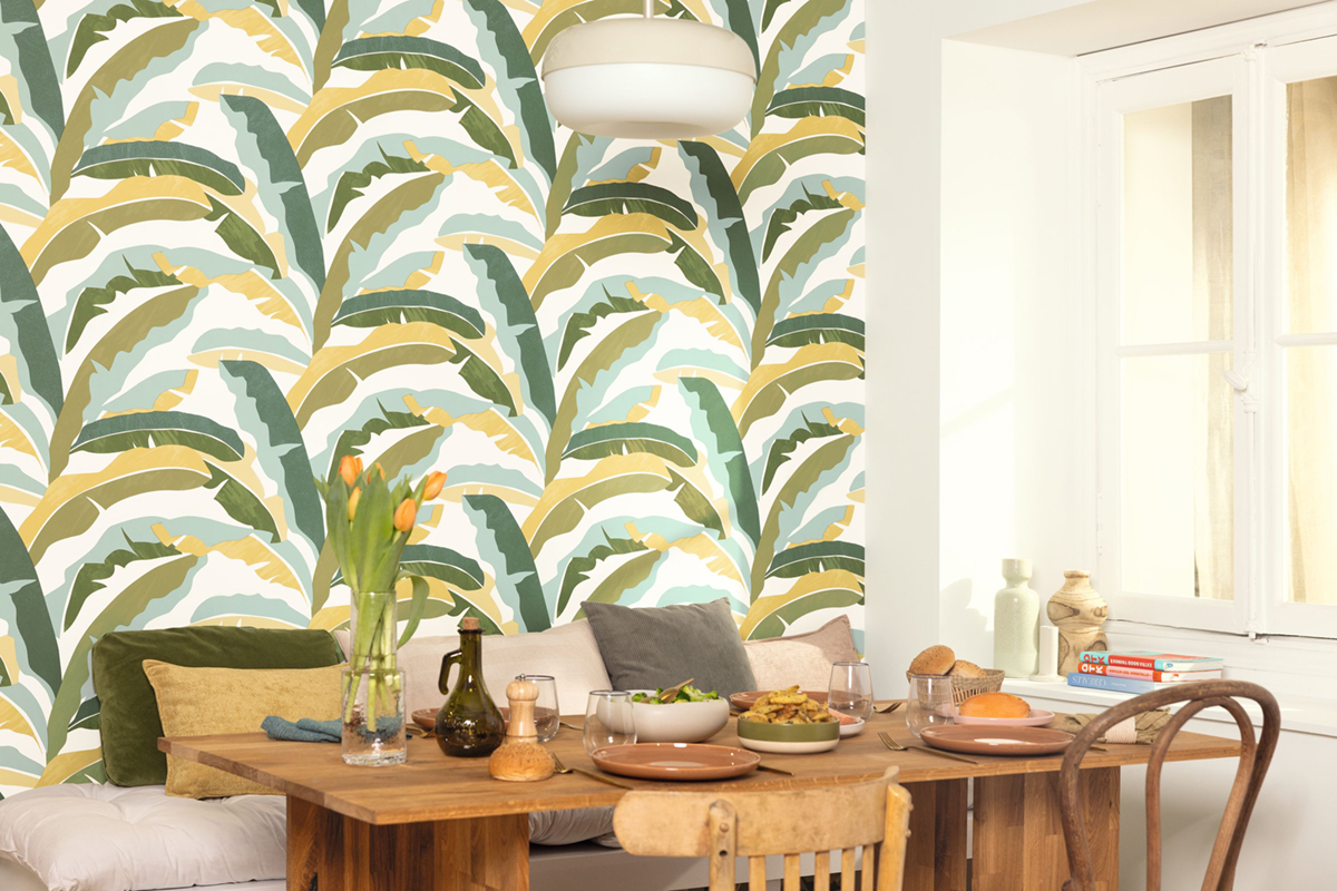 Papier peint Feuille Bananier Ampleur vert beige - XXL de Casélio AMB2 | Réf. XXL104567070