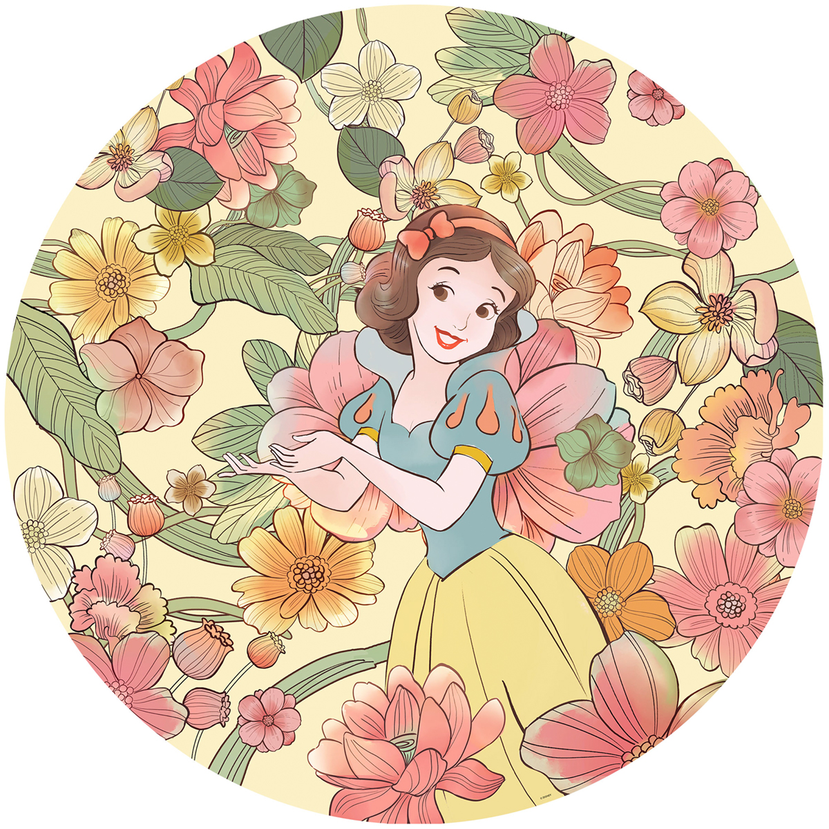 Papier peint adhésif rond Snow White Endless Summer  - Papier peint Disney Komar Dots