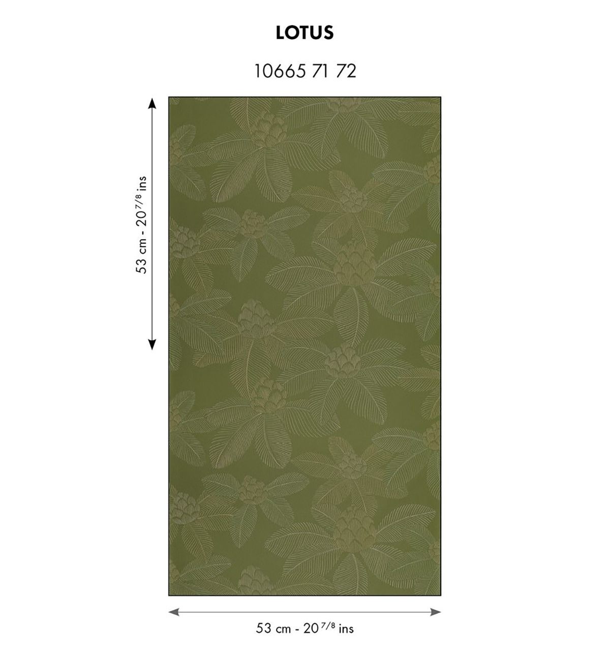 Papier peint Palmier Tropical Lotus vert mousse - Art of Botany de Casélio AMBR | Réf. AOB106657172