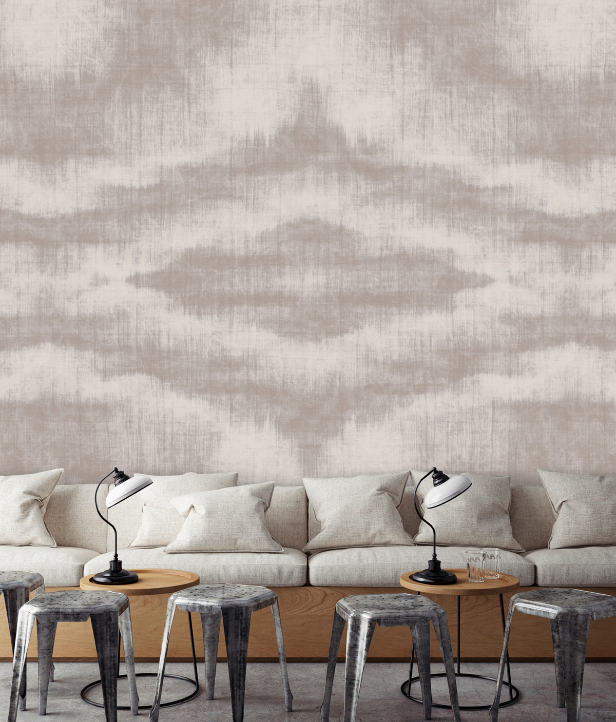 Papier peint panoramique Tie and Die Greige Canvas 1 - Référence DD110801 - Intissé 200g/m2 - Standard 500 x 270